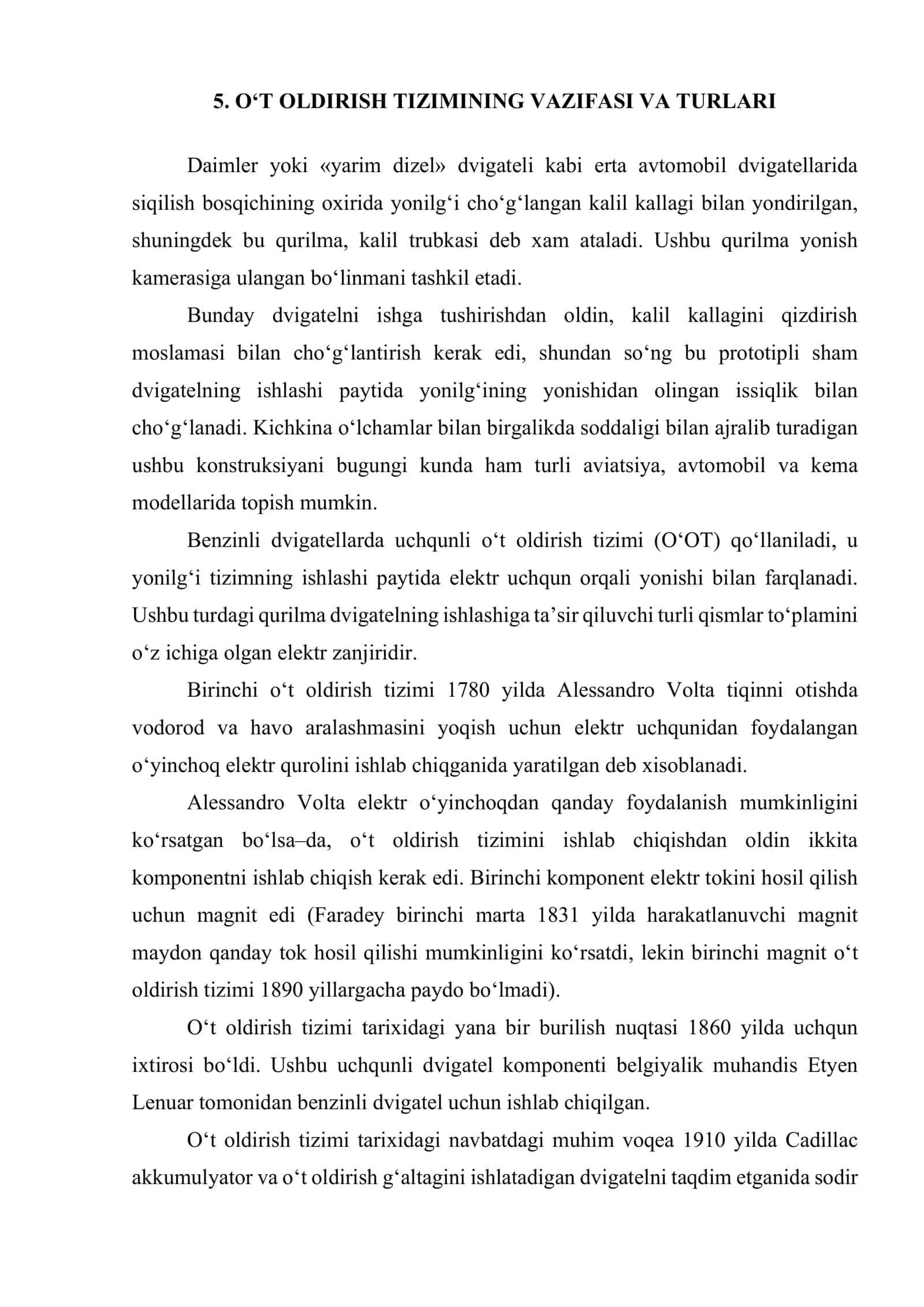 O‘T OLDIRISH TIZIMINING VAZIFASI VA TURLARI 1