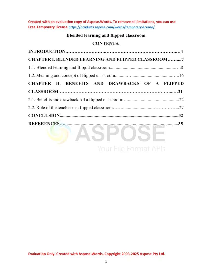 Blended learning and flipped classroom 1