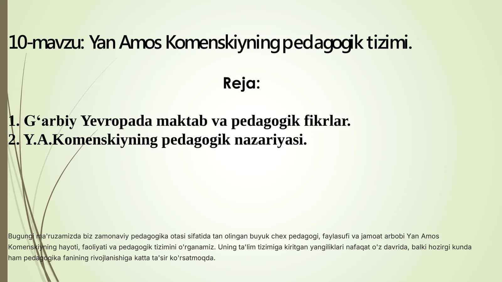 Yan Amos Komenskiyning pedagogiktizimi 1