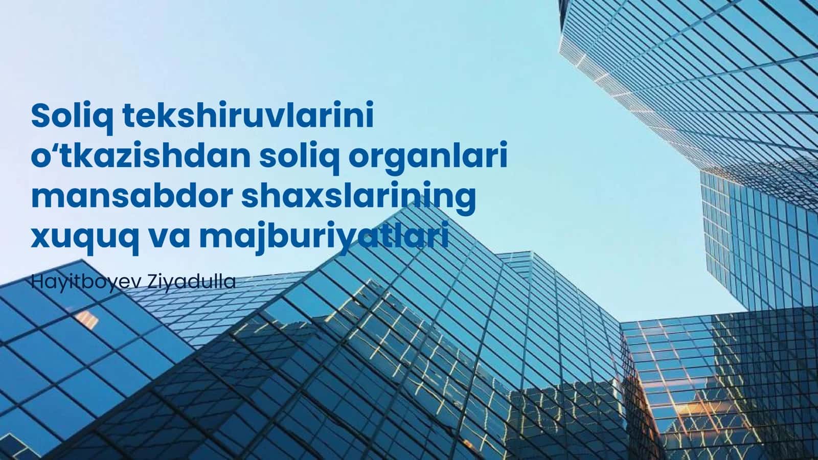 Soliq tekshiruvlari 1
