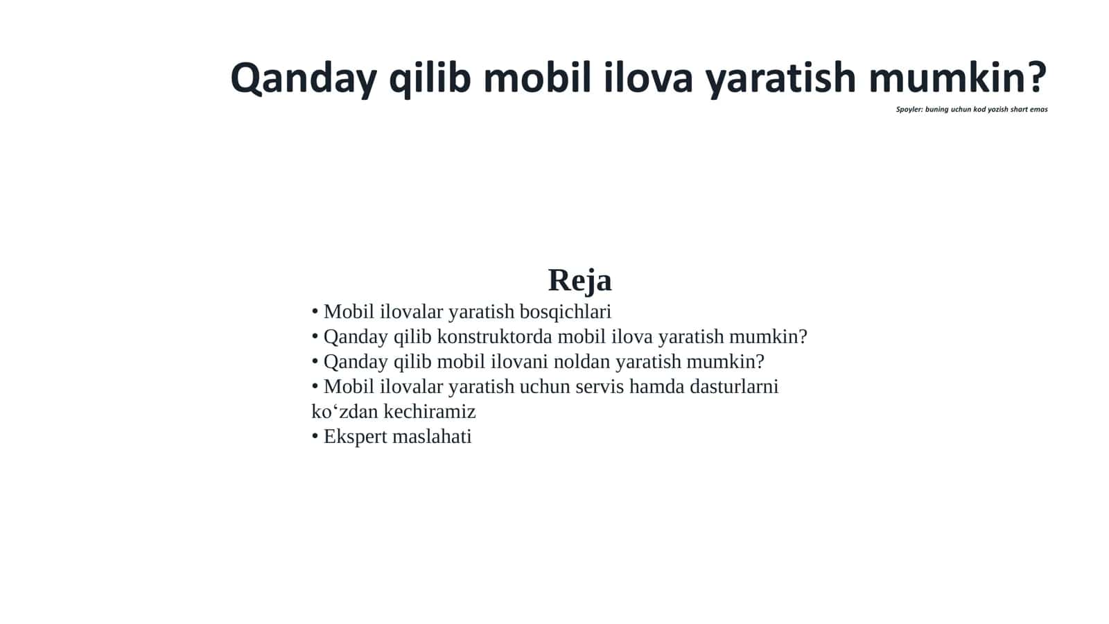 Mobil ilova yaratish bosqichlari 1