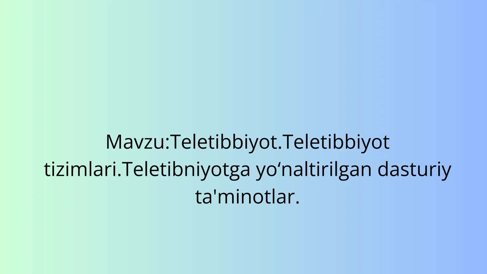 Teletibbiyot 1