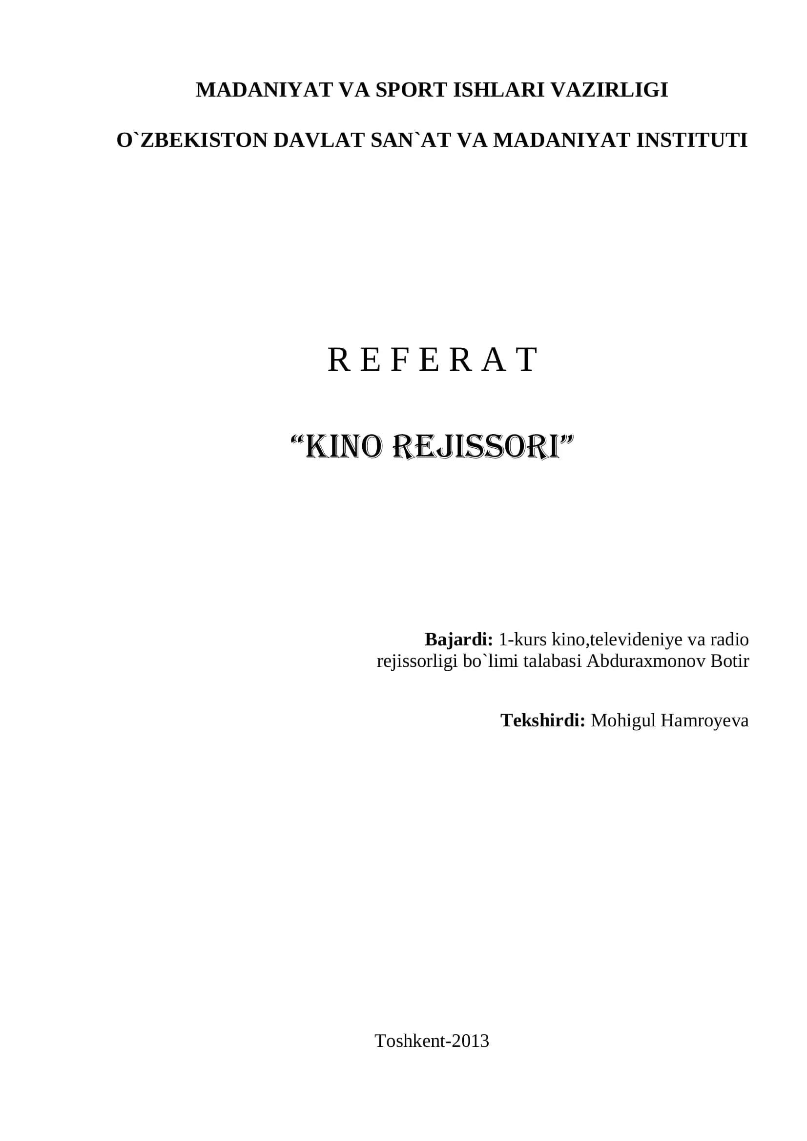 Kino Rejissori 1