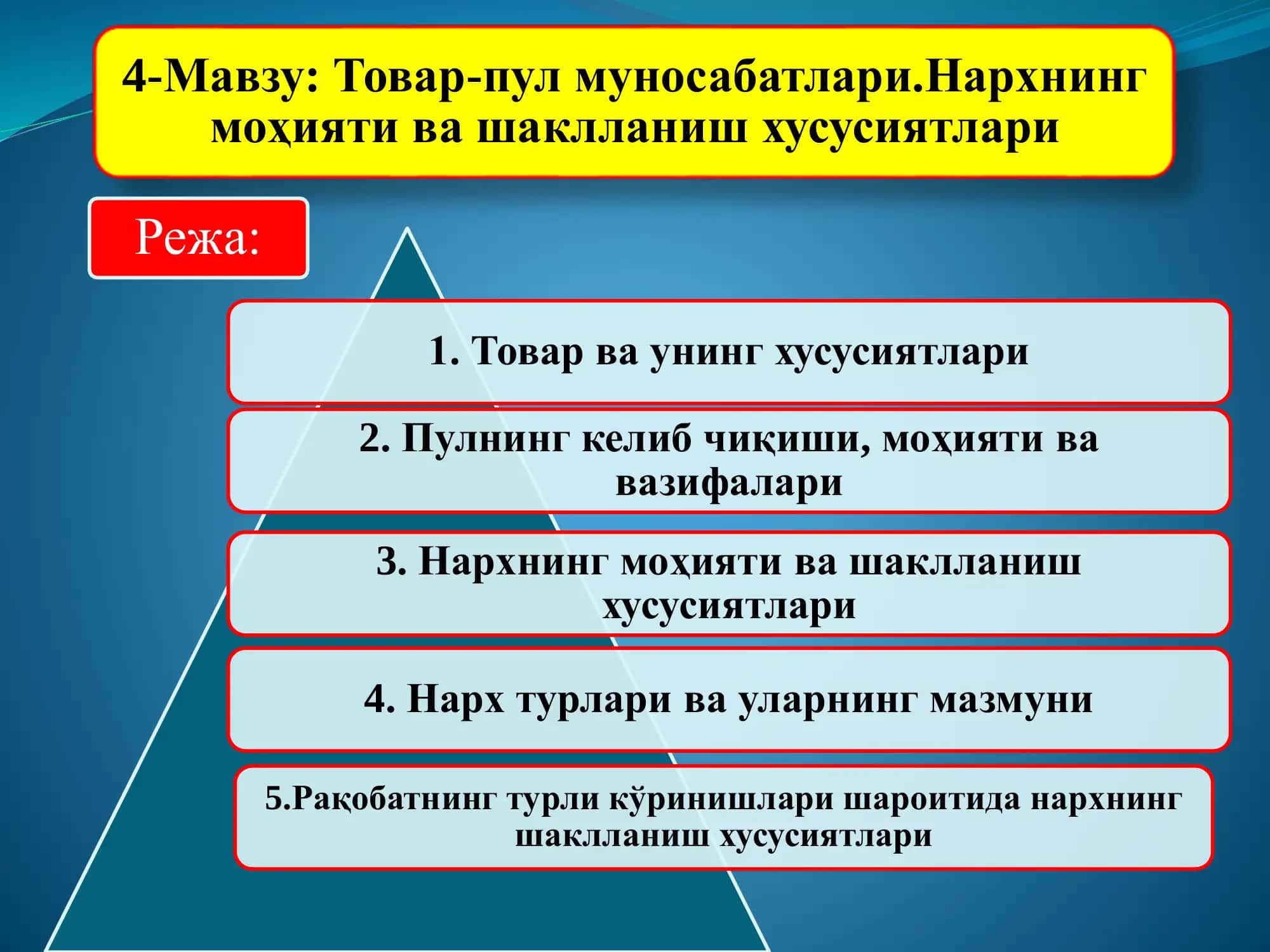 Товар-пул муносабатлари 1