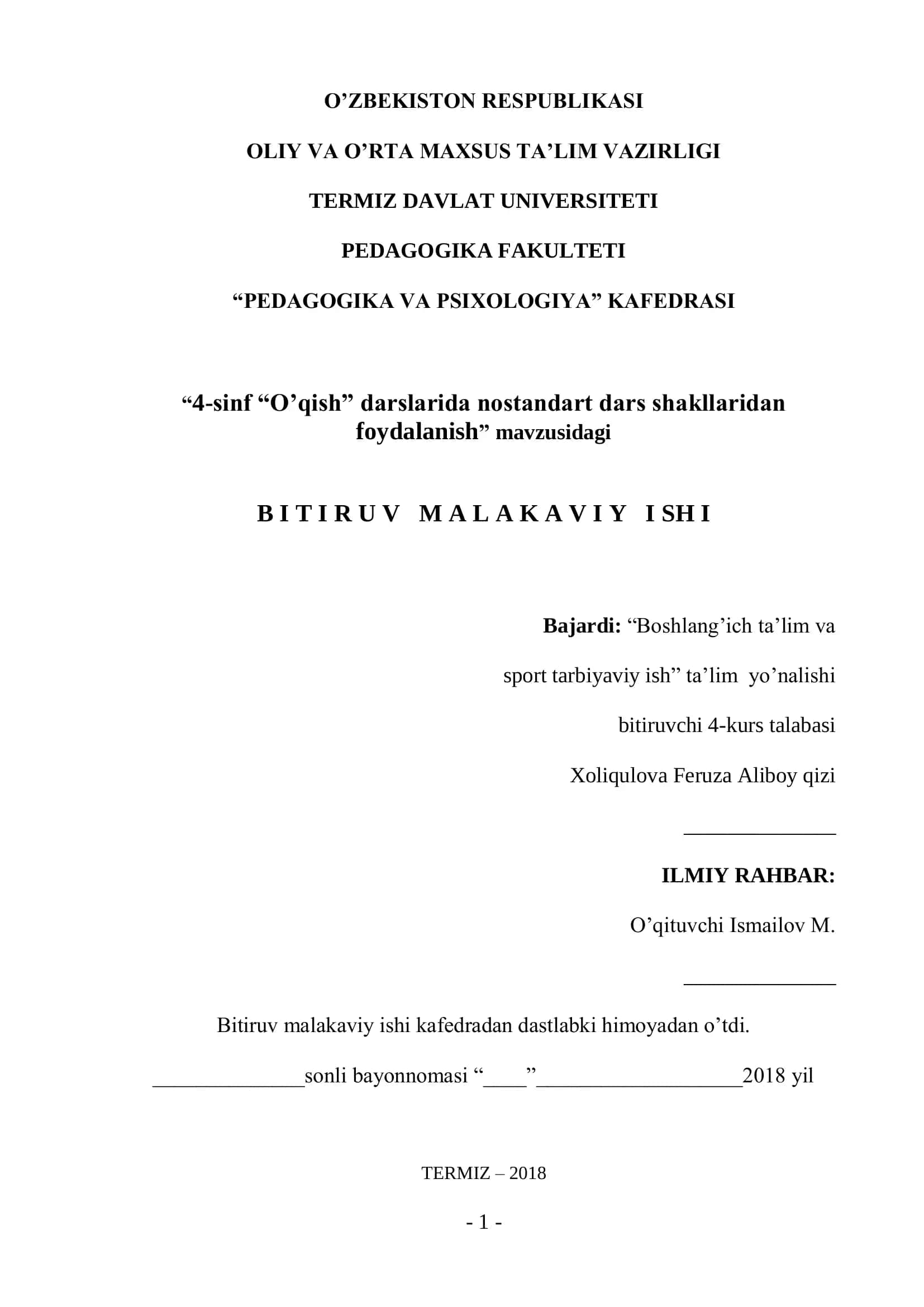 Boshlang'ich ta'lim va sport tarbiyaviy ish 1