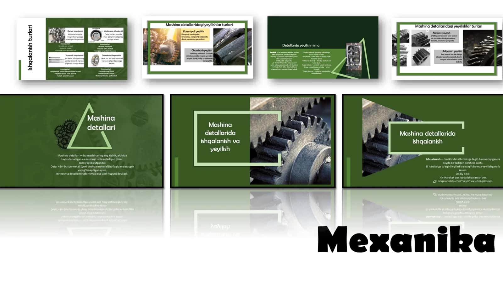 Mexanika - mashina detallarida ishqalanish va yemirilish 1
