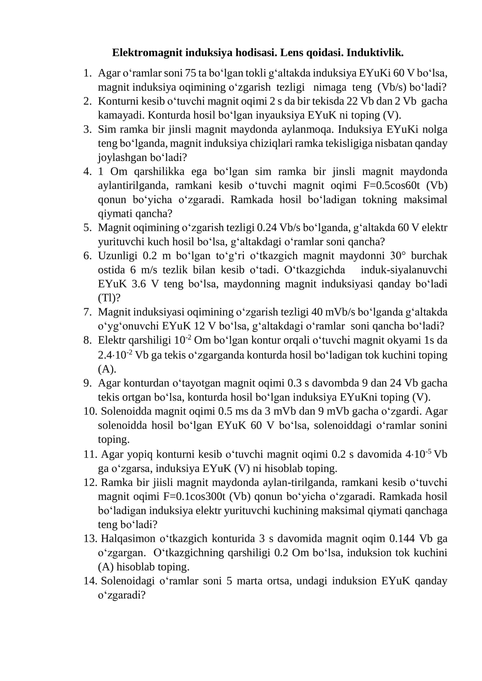 Elektromagnit induksiya hodisasi 1