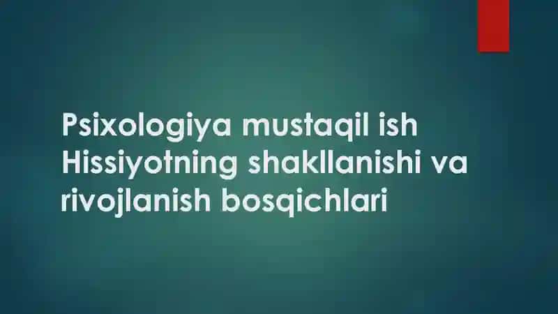 Psixologiya mustaqil ish