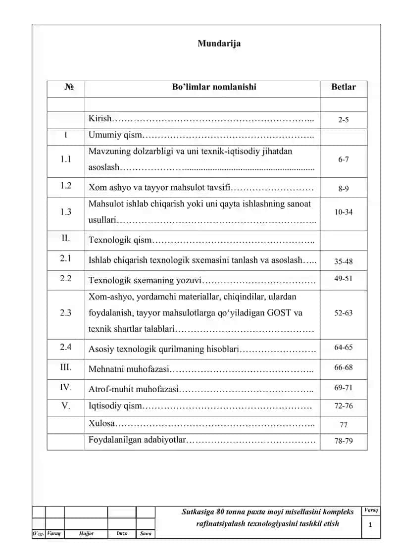 Sutkasiga 80 tonna paxta moyi misellasini kompleks rafinatsiyalash texnologiyasini tashkil etis