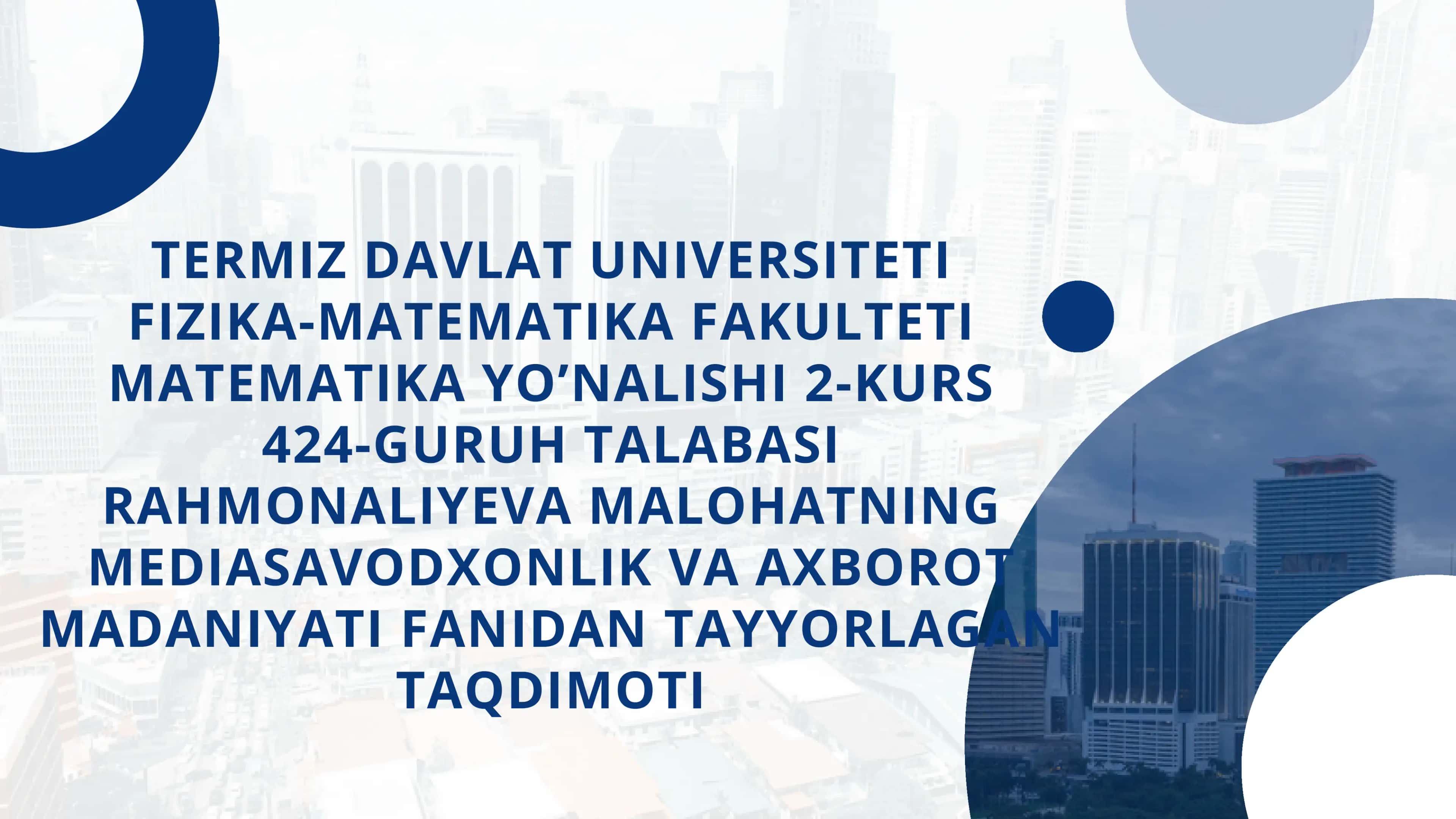 Axborot Madaniyati Taqdimoti 1