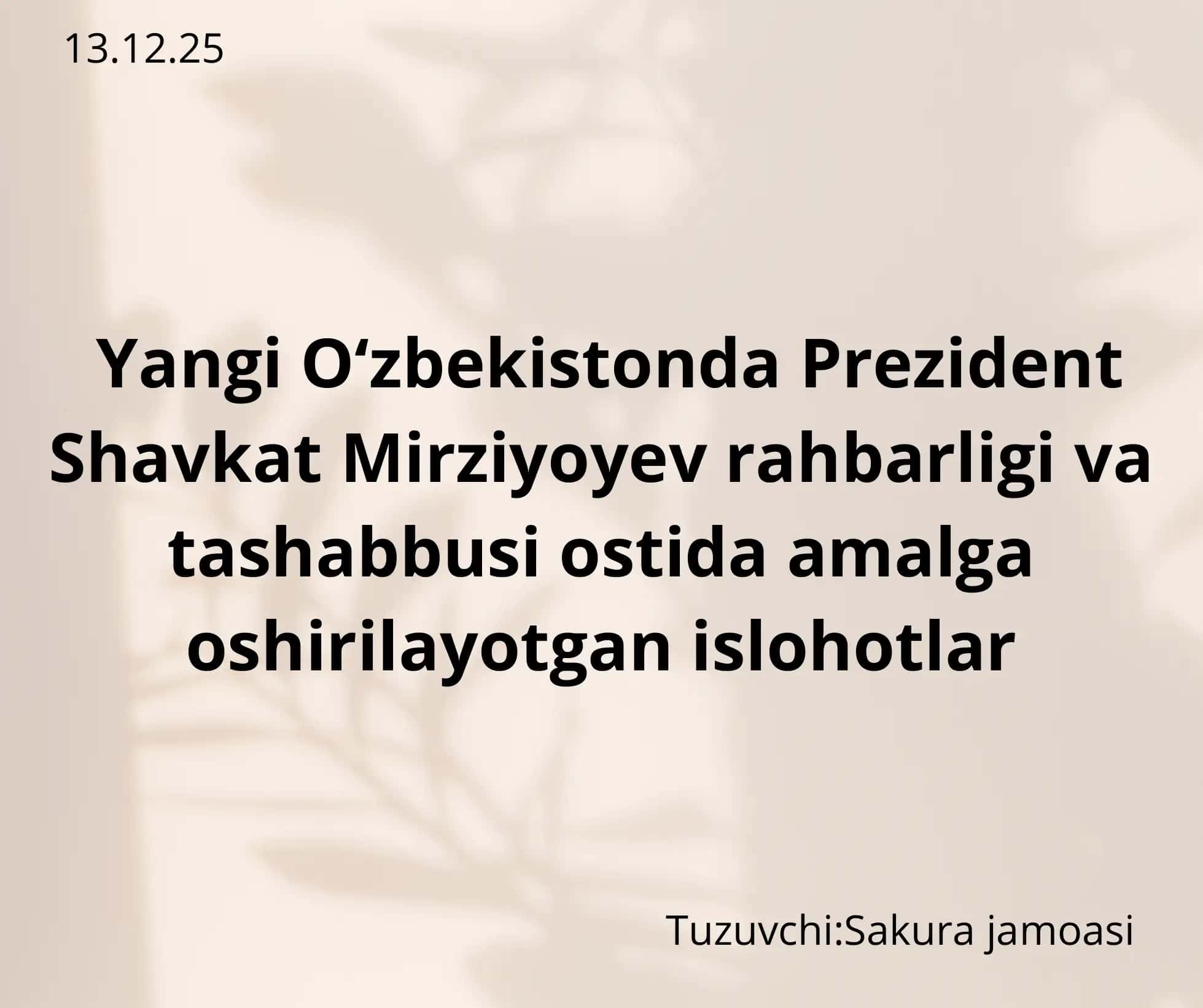 Yangilayotgan O‘zbekiston: milliy tiklanishdan milliy yuksalish sari 1