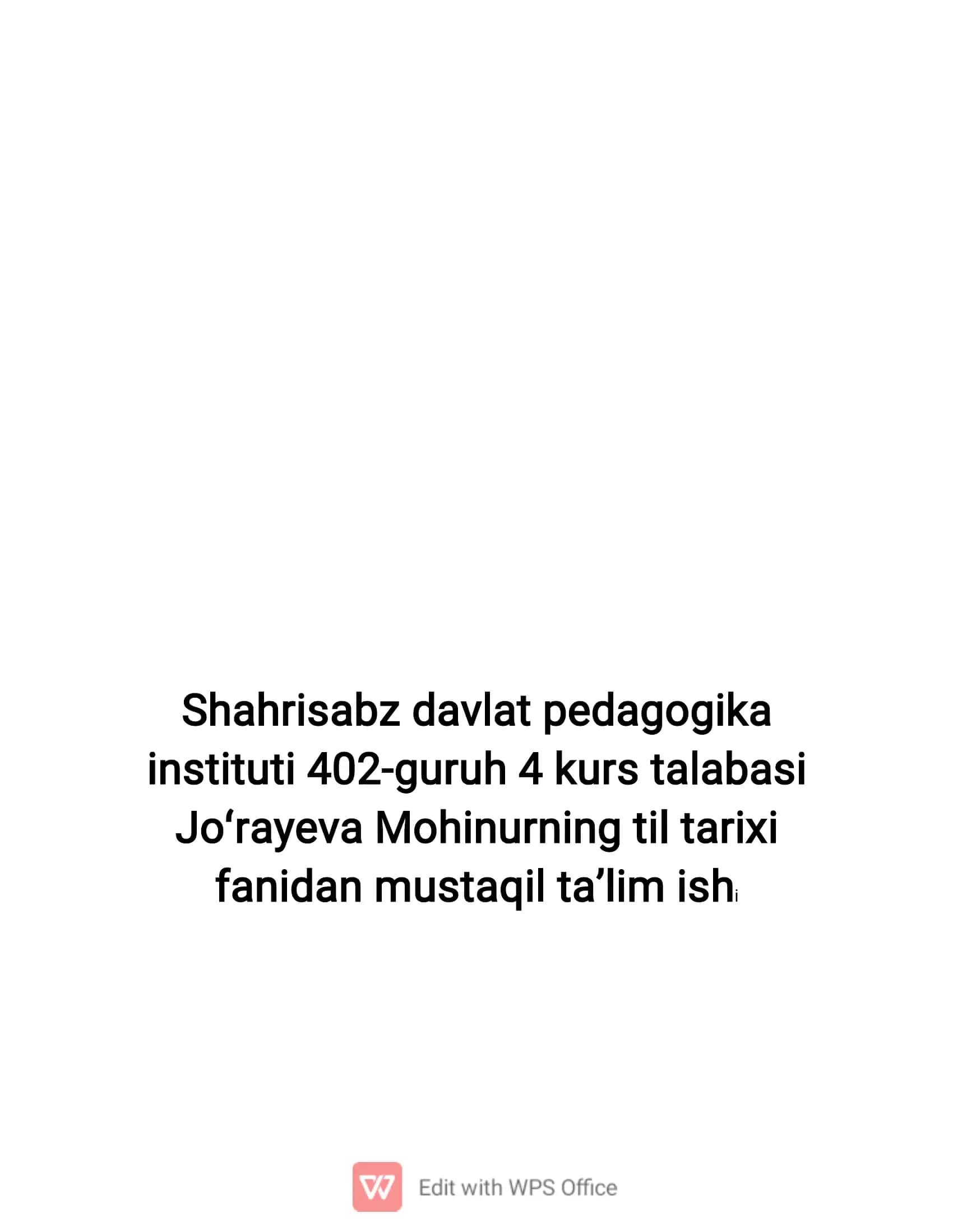 Mohinurning til tarixi 1