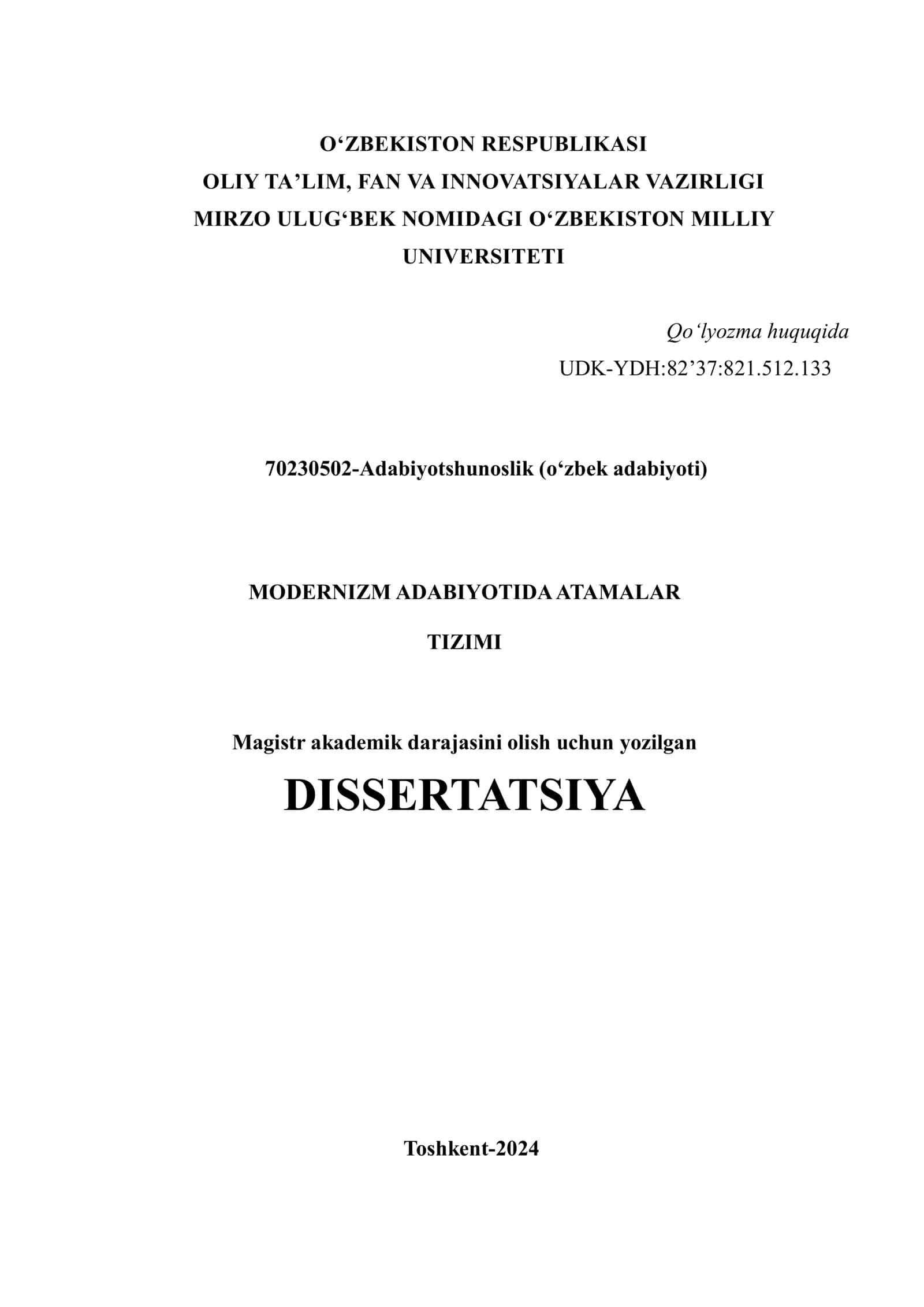 MODERNIZM ADABIYOTIDA ATAMALAR TIZIMI 1