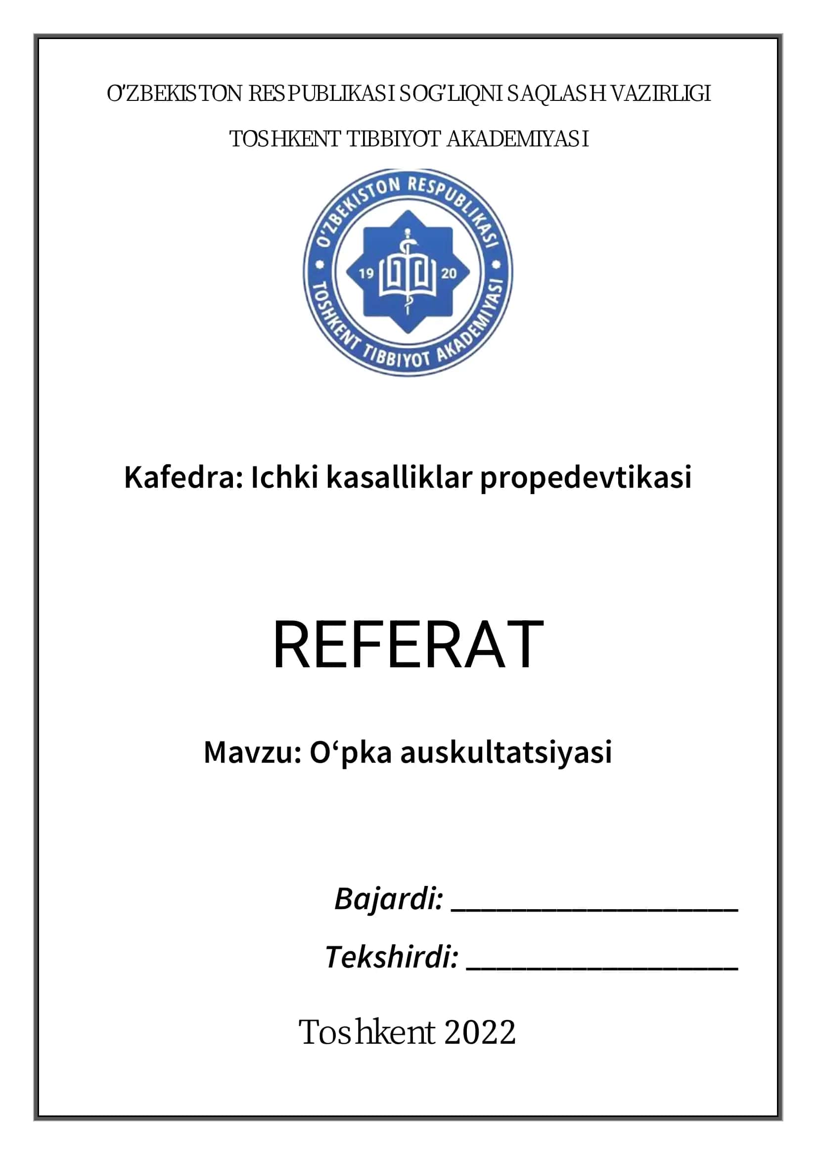 Oʻpka auskultatsiyasi 1