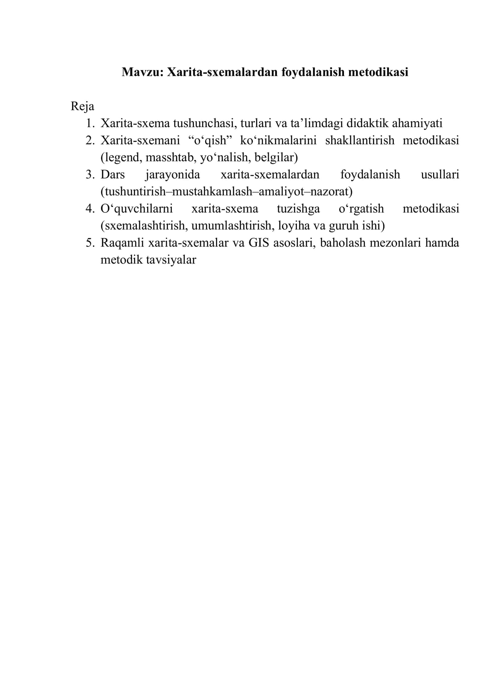 Xarita-sxemalardan foydalanish metodikasi 1
