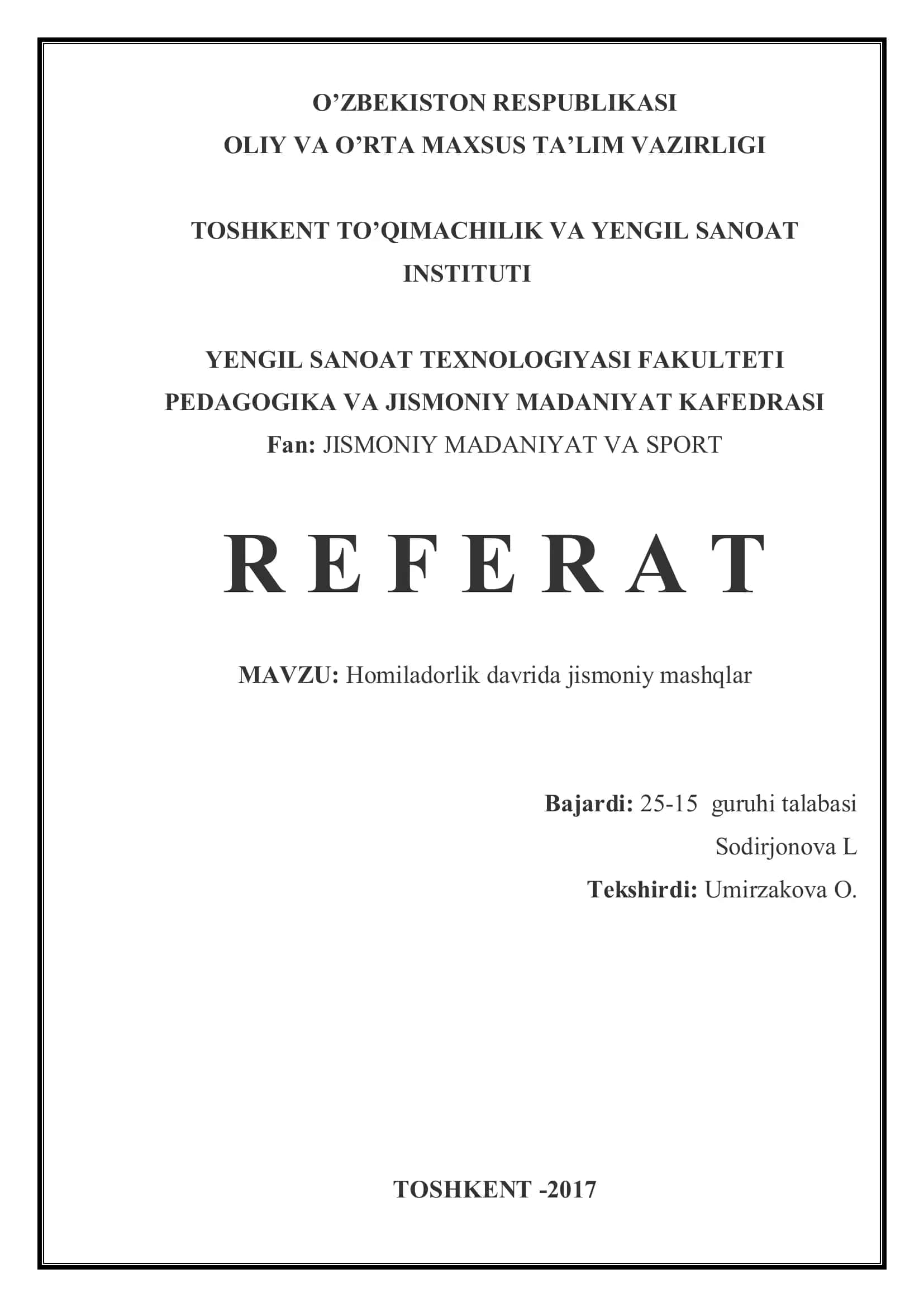 Homiladorlik davrida jismoniy mashqlar 1