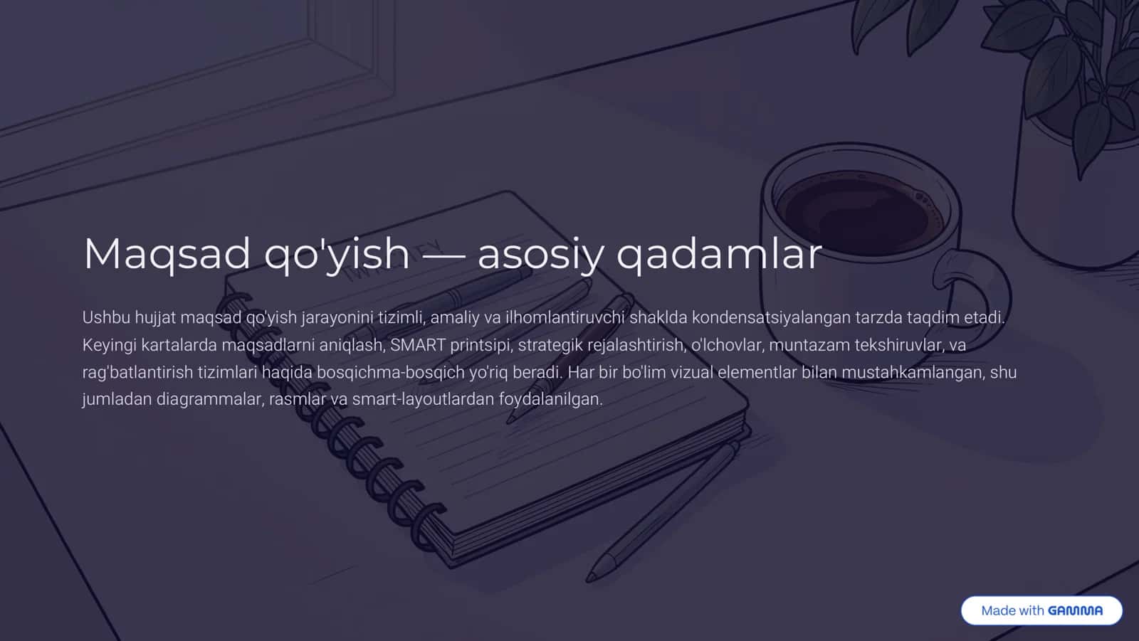 Maqsad qo'yish 4 asosiy qadamlar 1