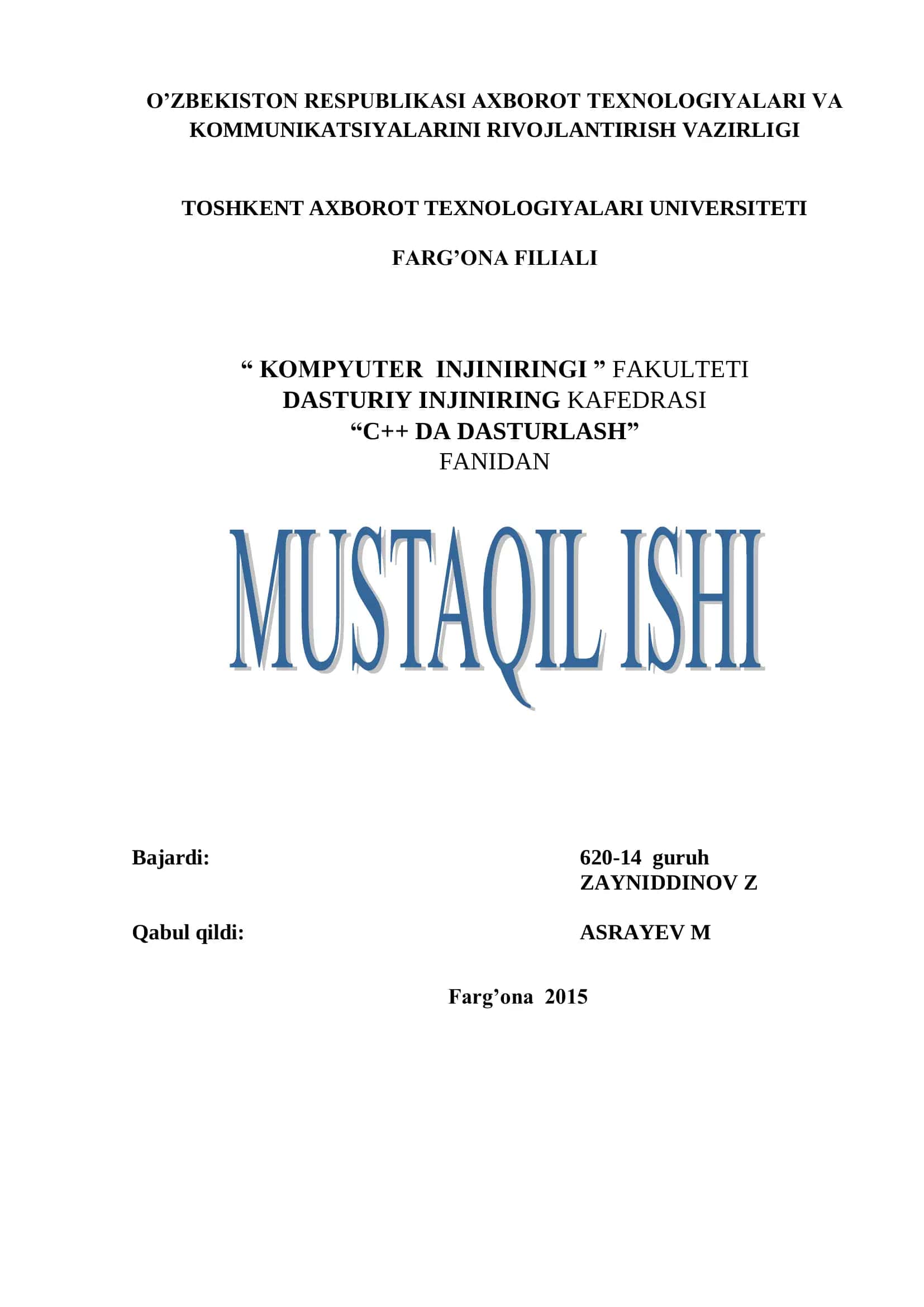 DASTURIY INJINIRING KAFEDRASI 1