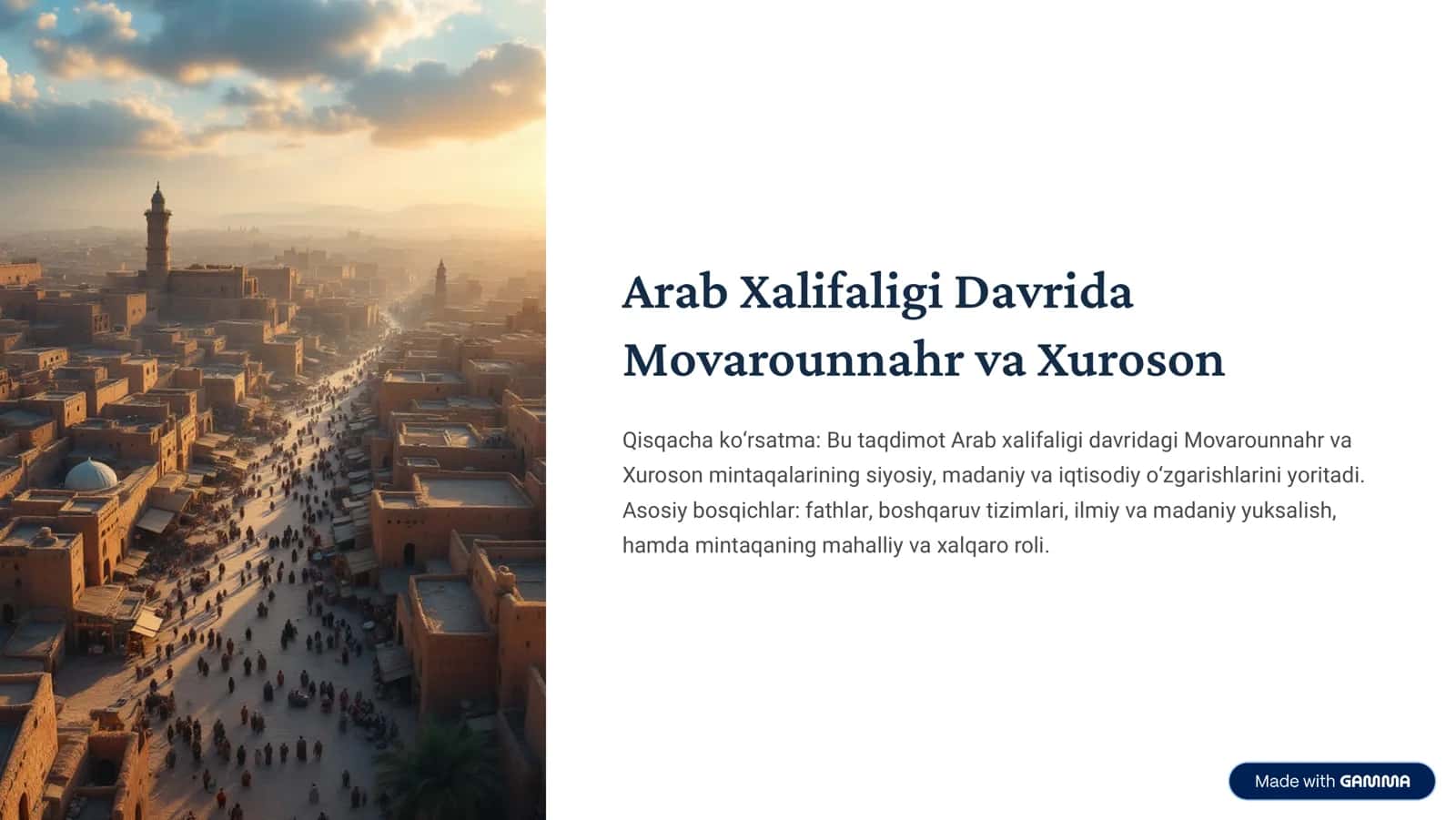 Arab Xalifaligi Davrida 1