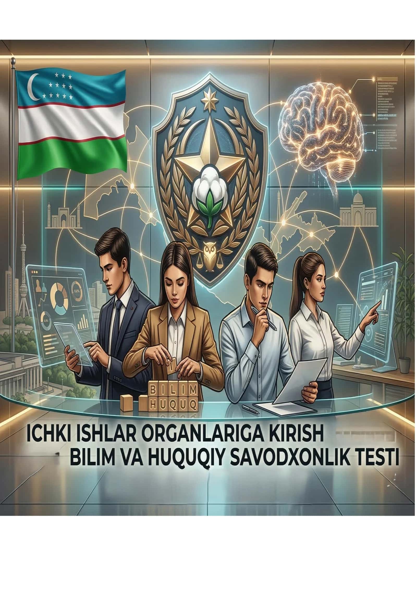 Ichki ishlar organlariga kirish imtihoni 2026: Bilim va huquqiy savodxonlik testi (300 ta savol-javob) 1