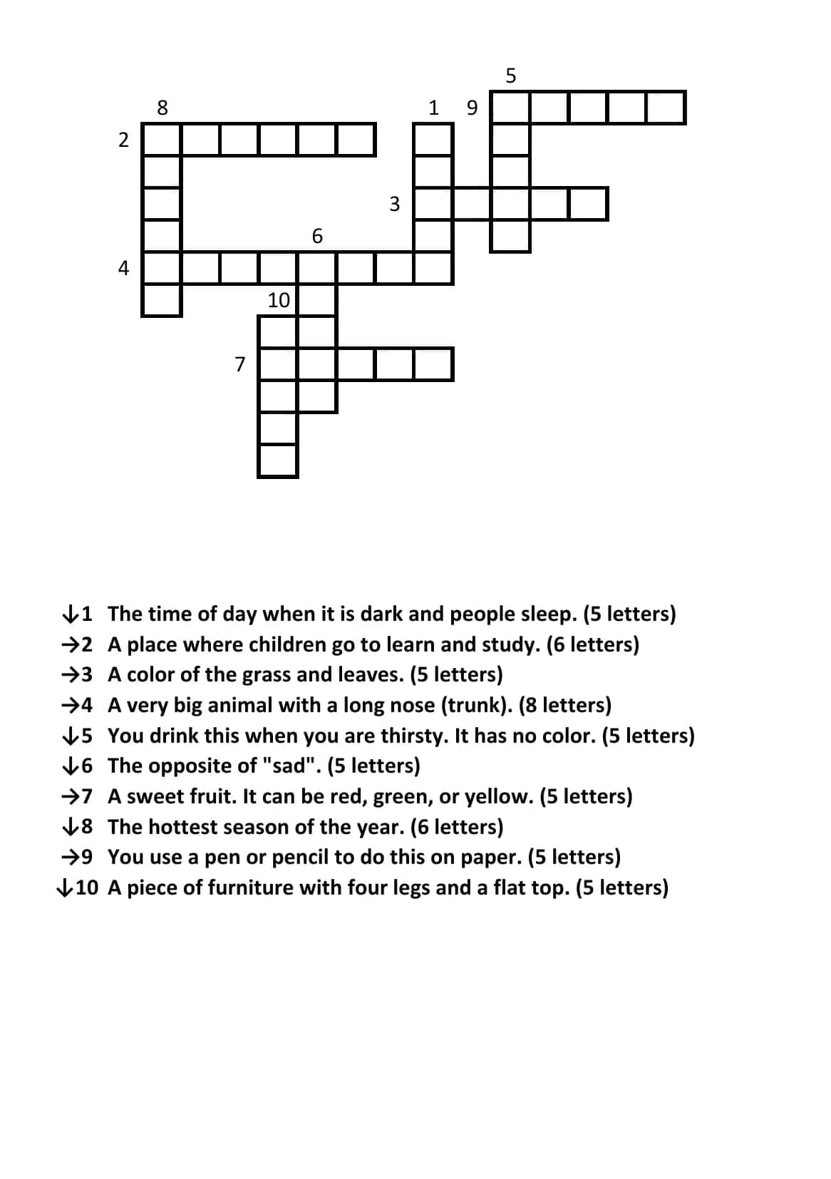 "Crossword" English Easy Level №7 1