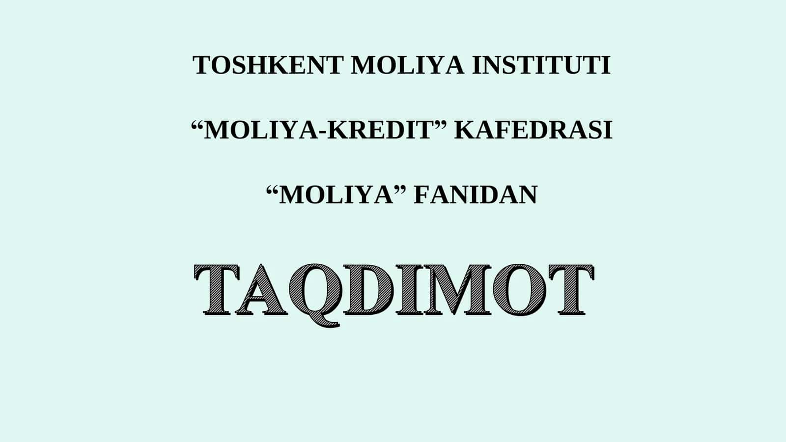 Moliyaviy siyosat 1