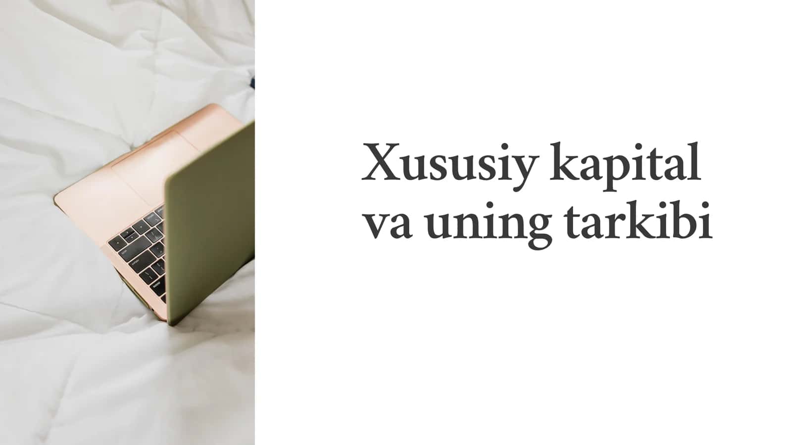 Xususiy kapital va uning tarkibi 1