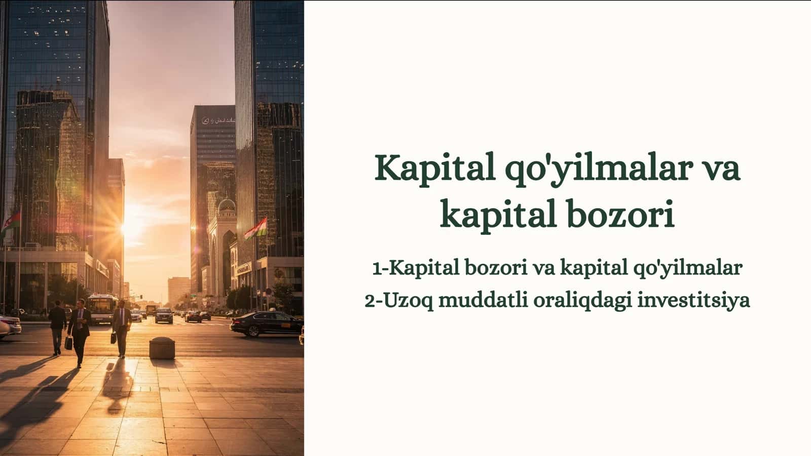 Kapital bozori va kapital qo'yilmalar 1