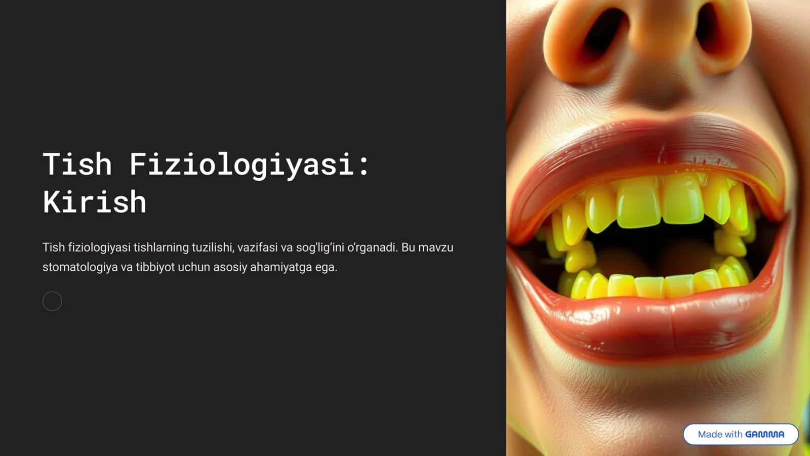 Tish Fiziologiyasi 1