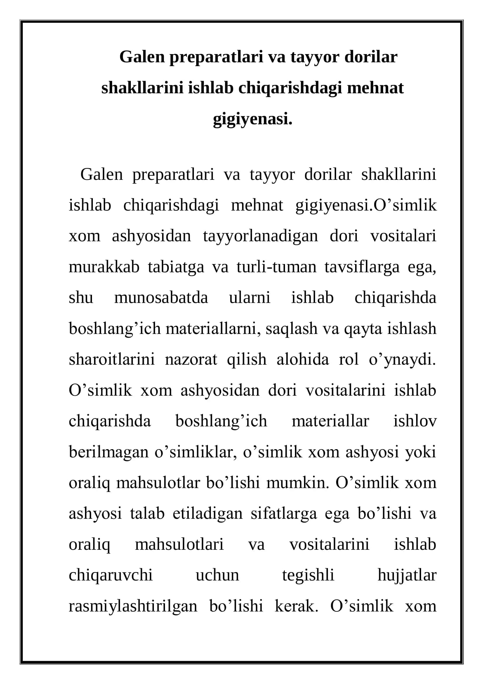 O’simlik xom ashyosidan tayyor dorilar 1