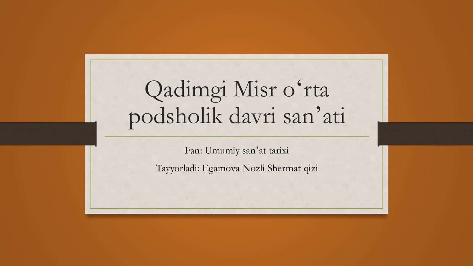 Qadimgi Misr oʻrta podsholik davri sanʼati 1