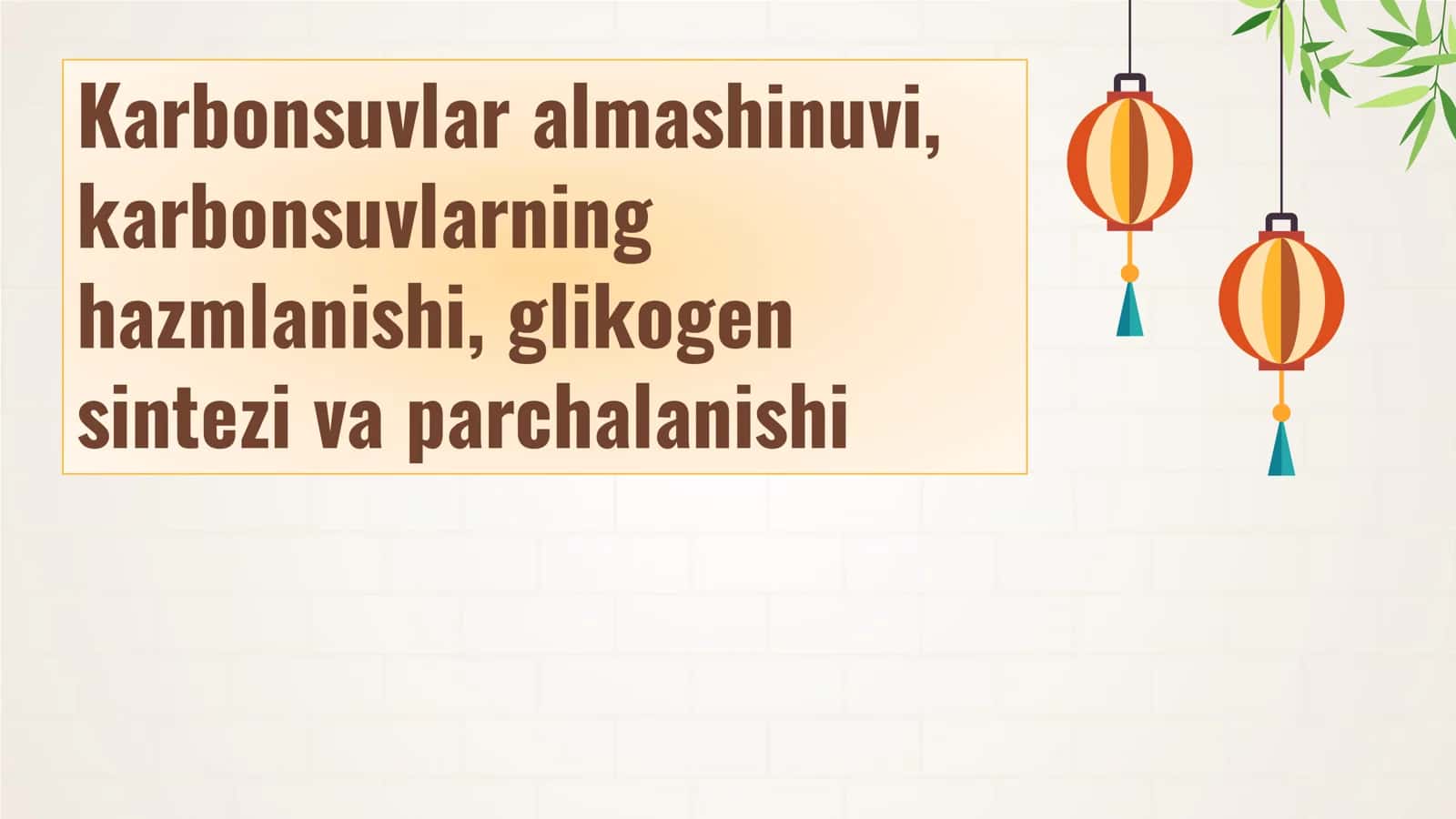 Karbonsuvlar almashinuvi 1