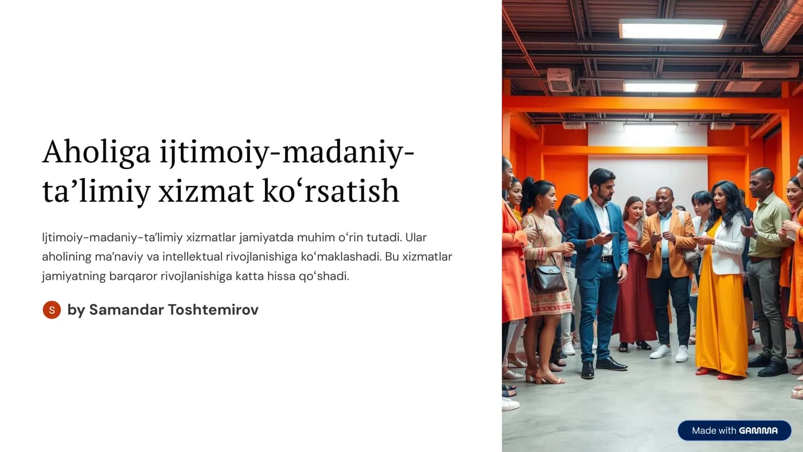 Mahorat darslari 1
