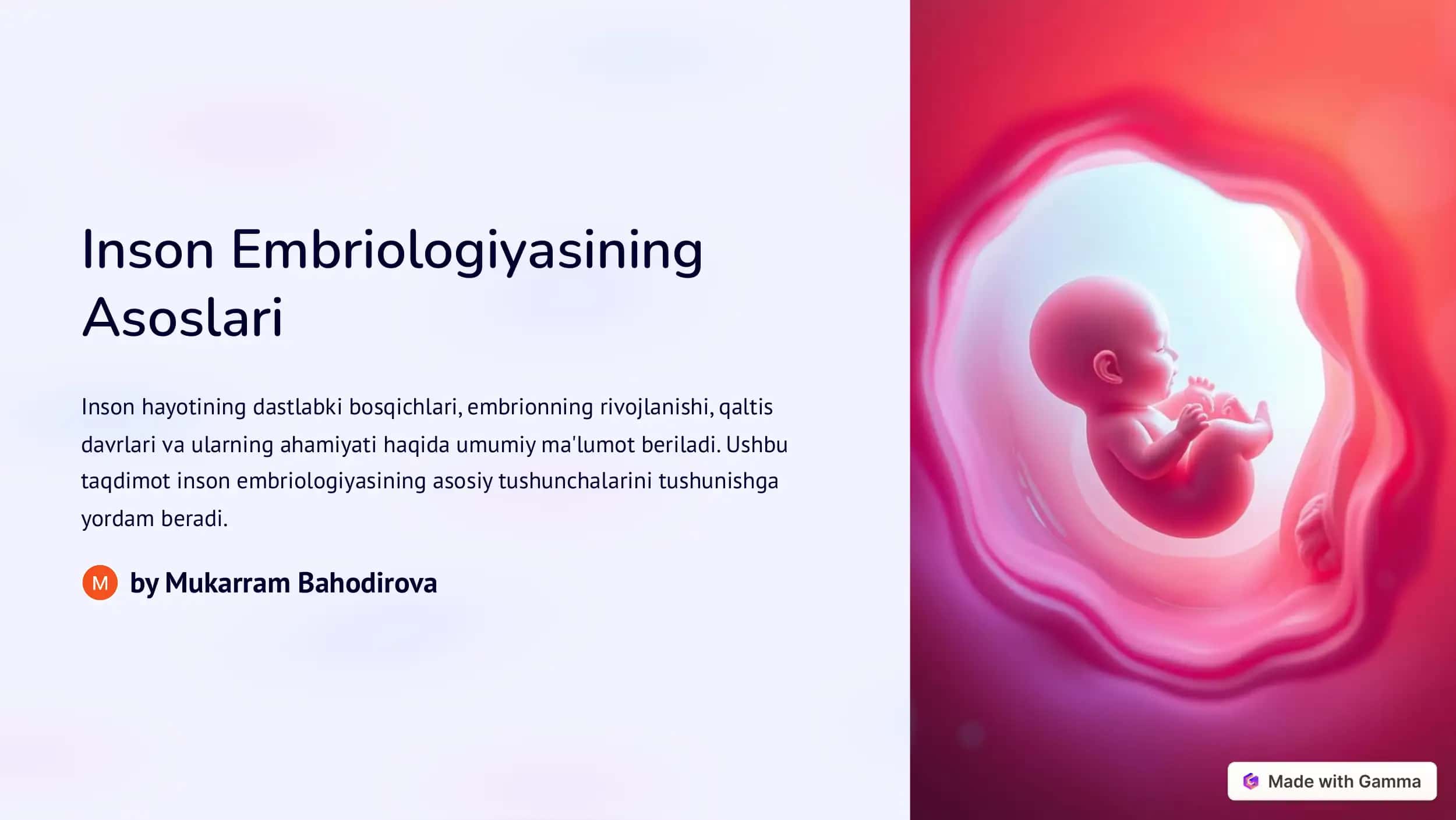 Inson Embriologiyasining Asoslari 1