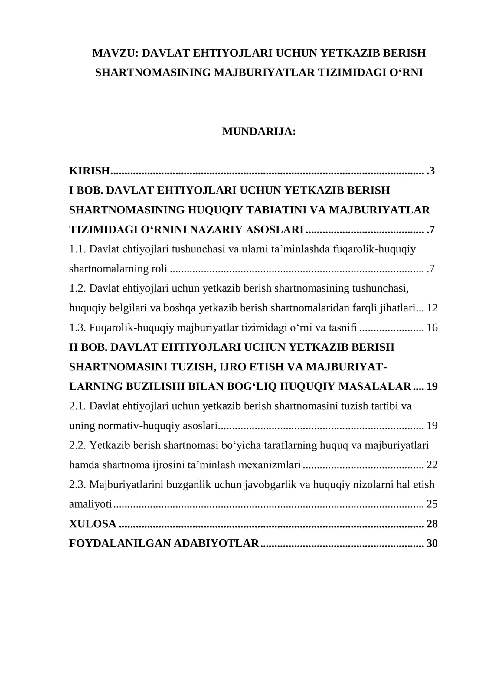 DAVLAT EHTIYOJLARI UCHUN YETKAZIB BERISH 1