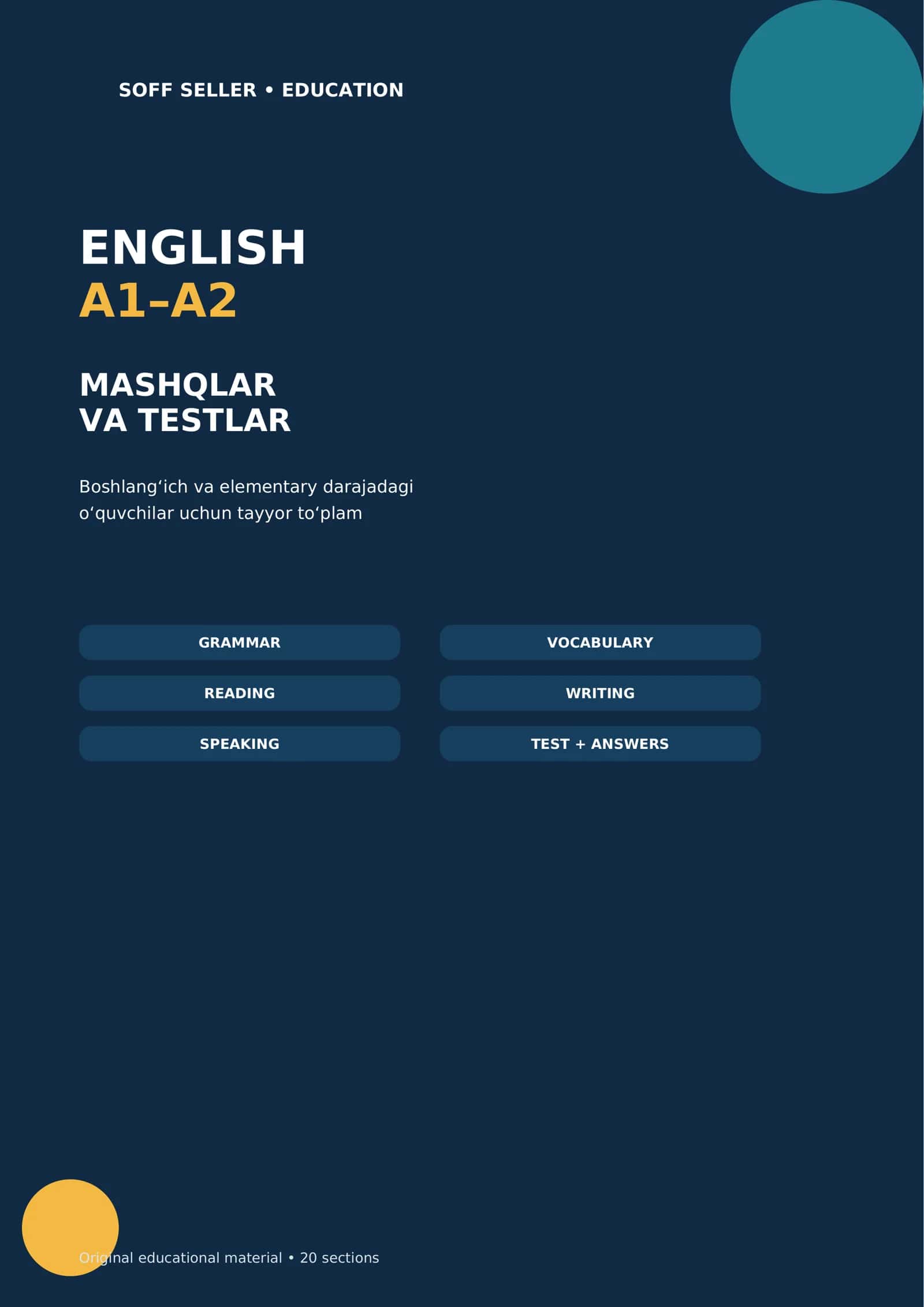 ENGLISH A1-A2 MASHQLAR VA TESTLAR 1