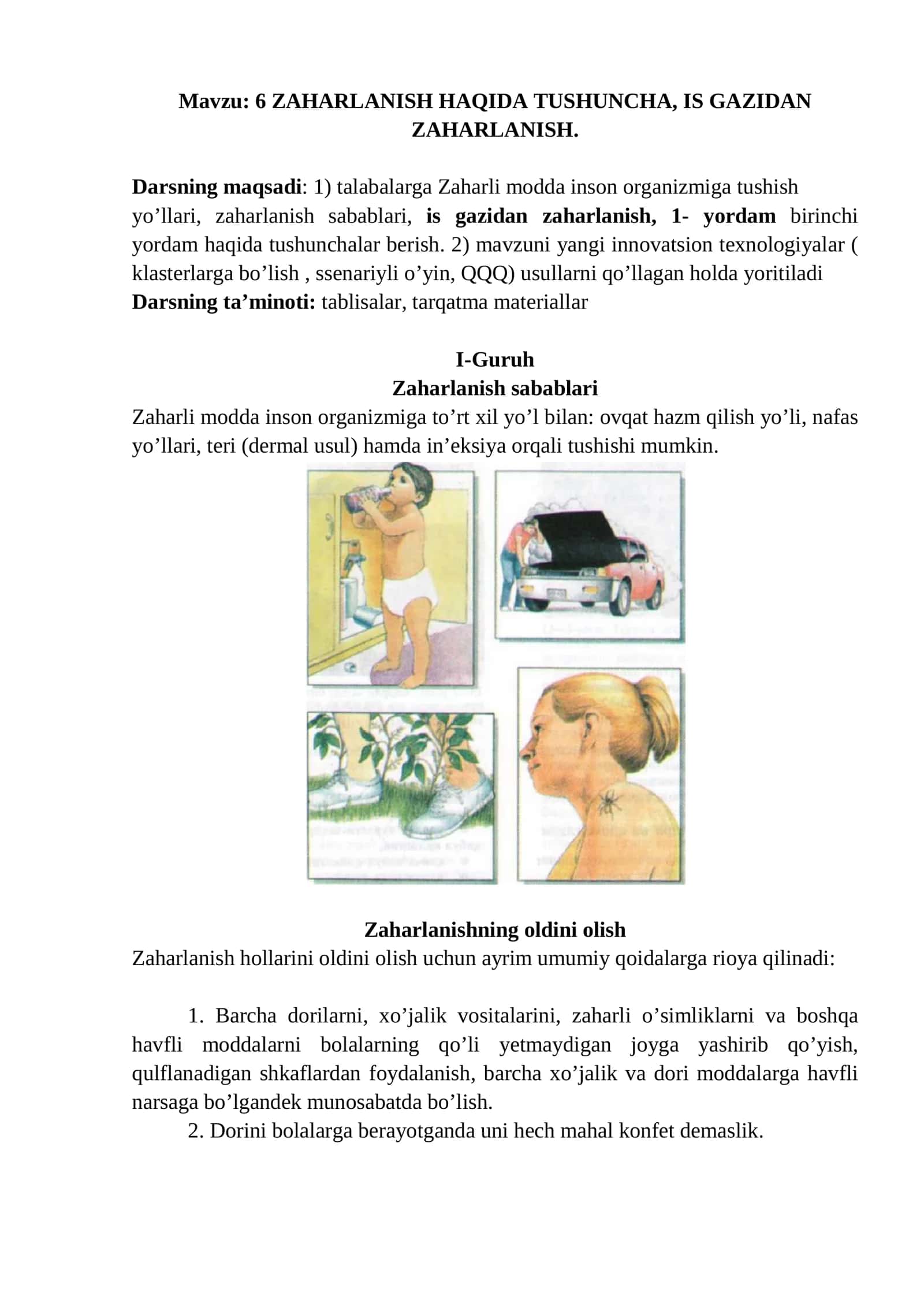 6 ZAHARLANISH HAQIDA TUSHUNCHA, IS GAZIDAN ZAHARLANISH 1