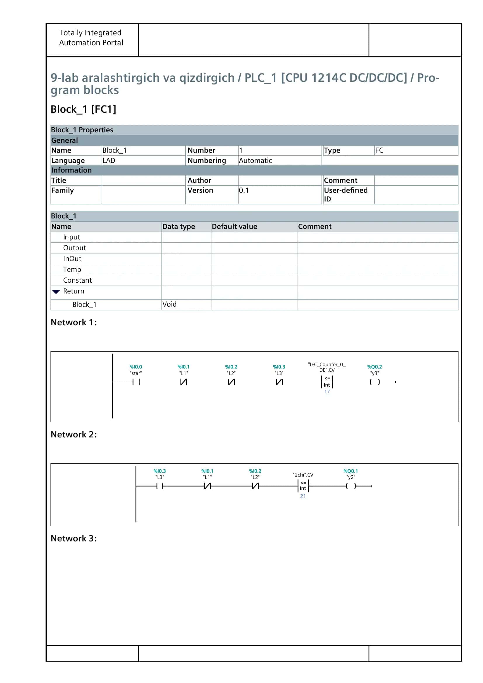 9-lab aralashtirgich va qizdirgich / PLC_1 [CPU 1214C DC/DC/DC] 1