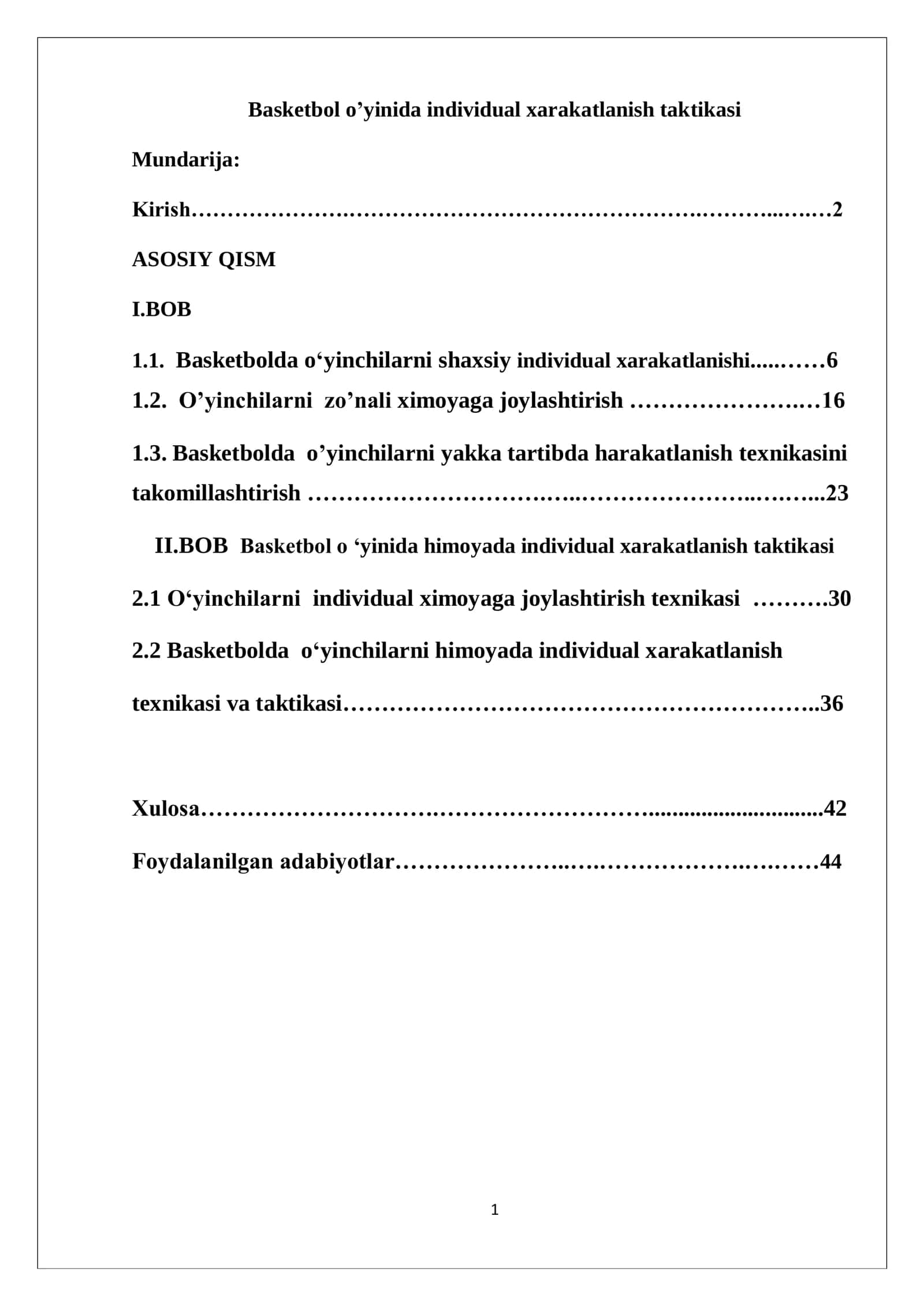 Basketbol o’yinida individual xarakatlanish taktikasi 1