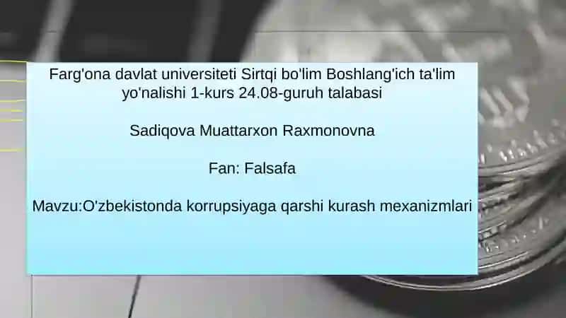 O'zbekistonda korrupsiyaga qarshi kurash mexanizmlari