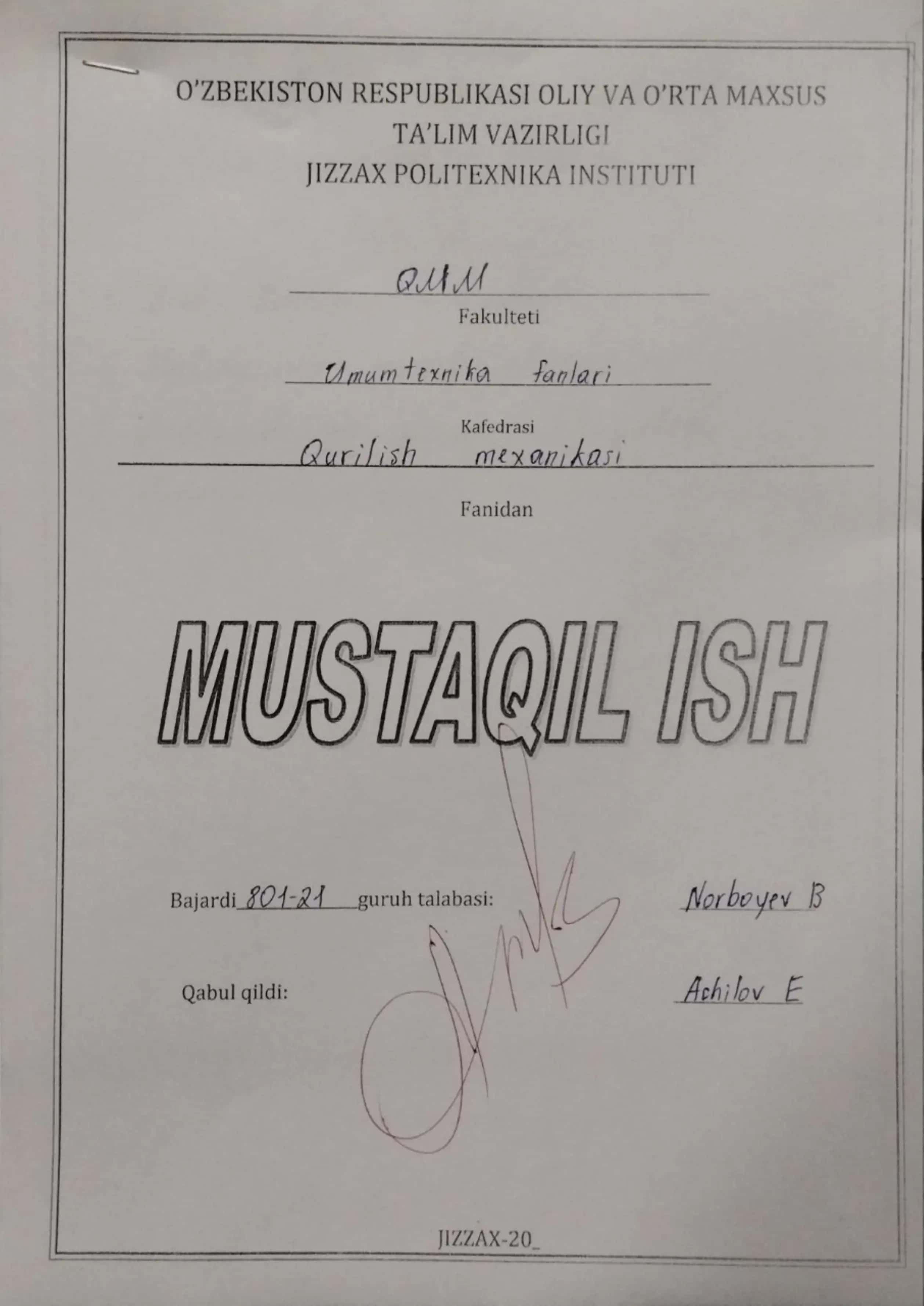 Qattiq jism tayanch reaksiyalarini aniqlash. Aksiomalar 1