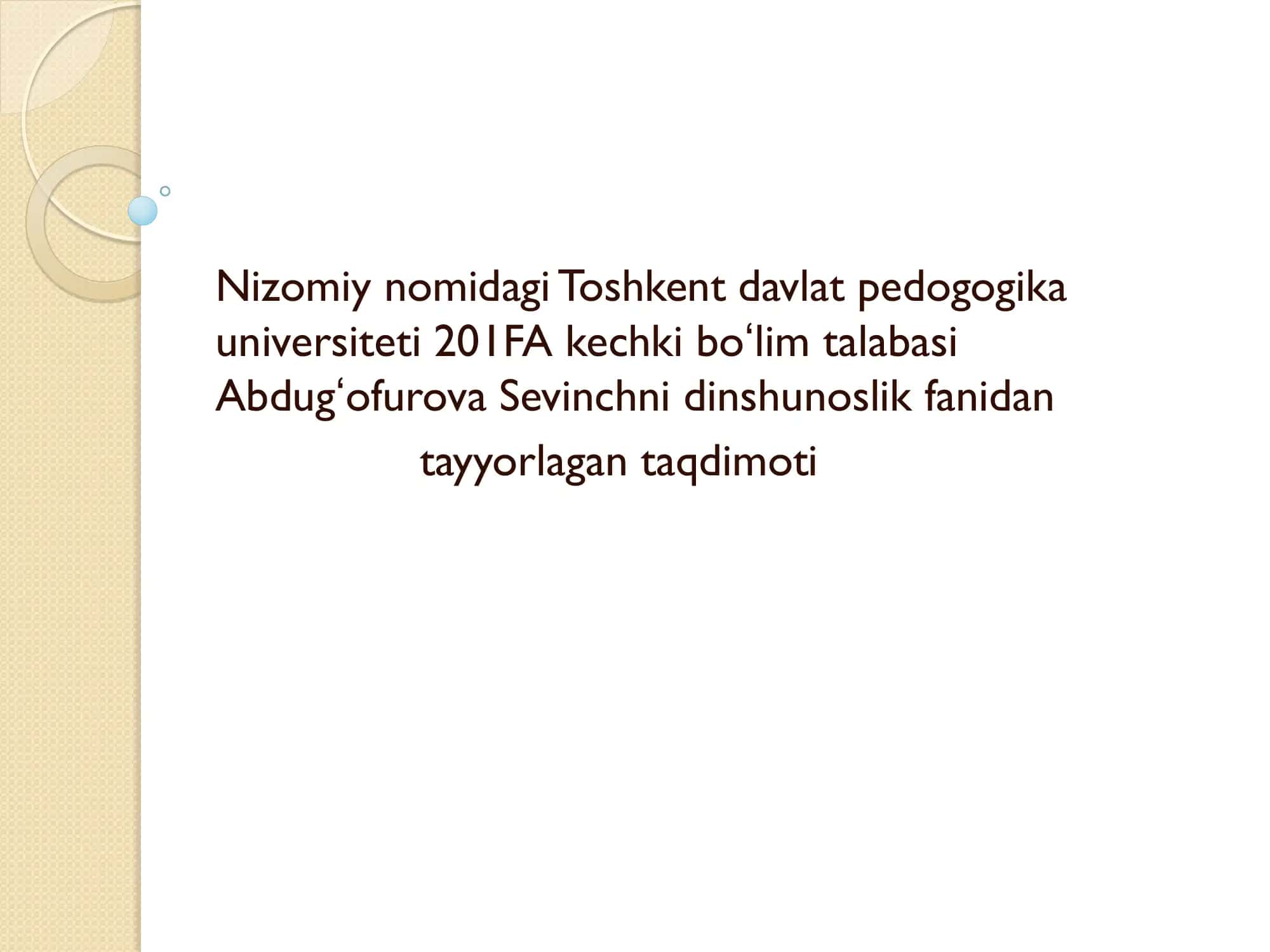 Zardushtiylik fanidan taqdimot 1
