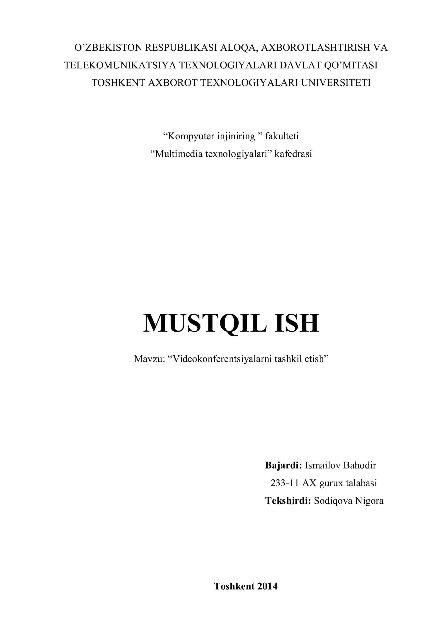 Videokonferentsiyalarni tashkil etish 1