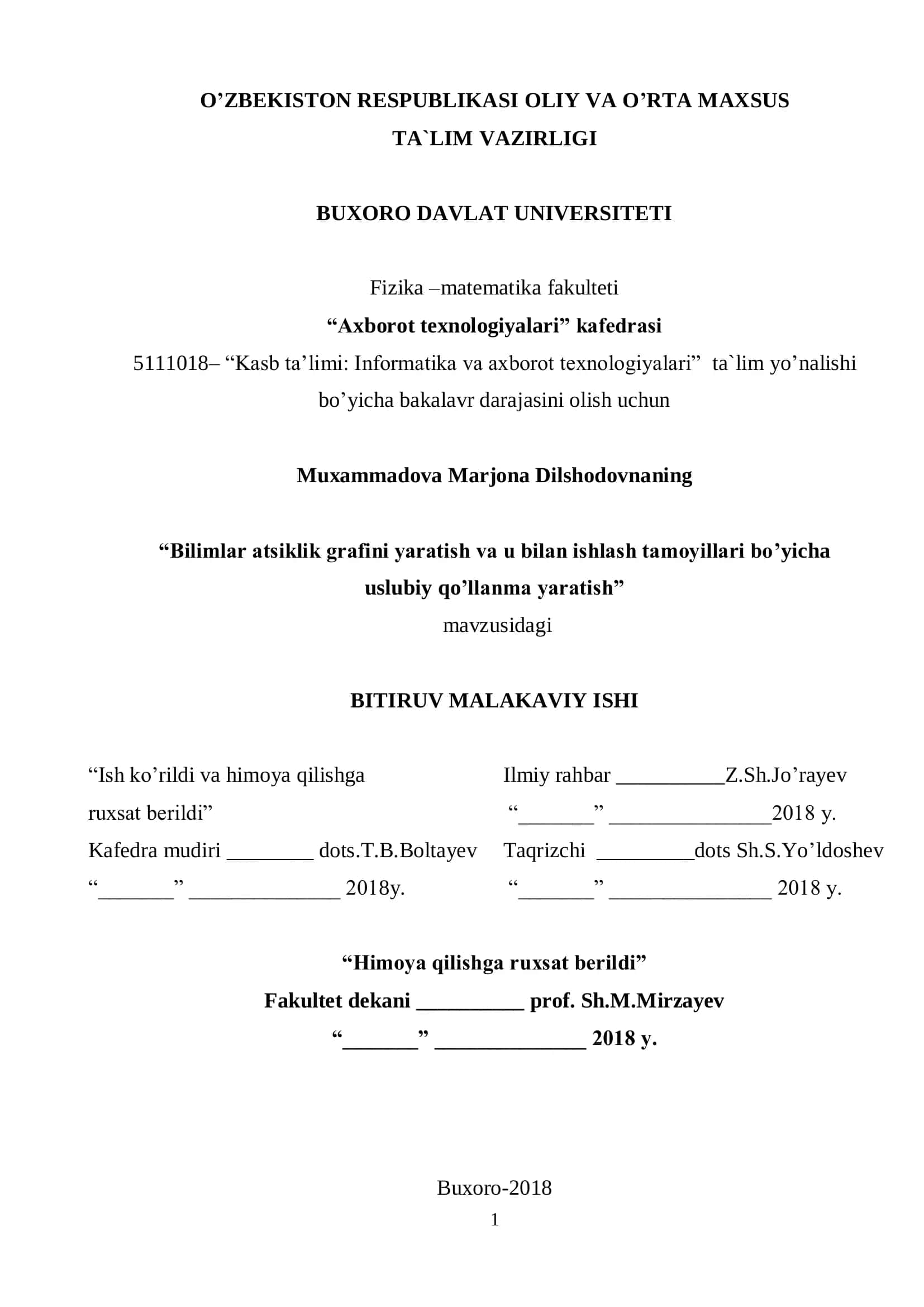 Bilimlar atsiklik grafingizni yaratish 1