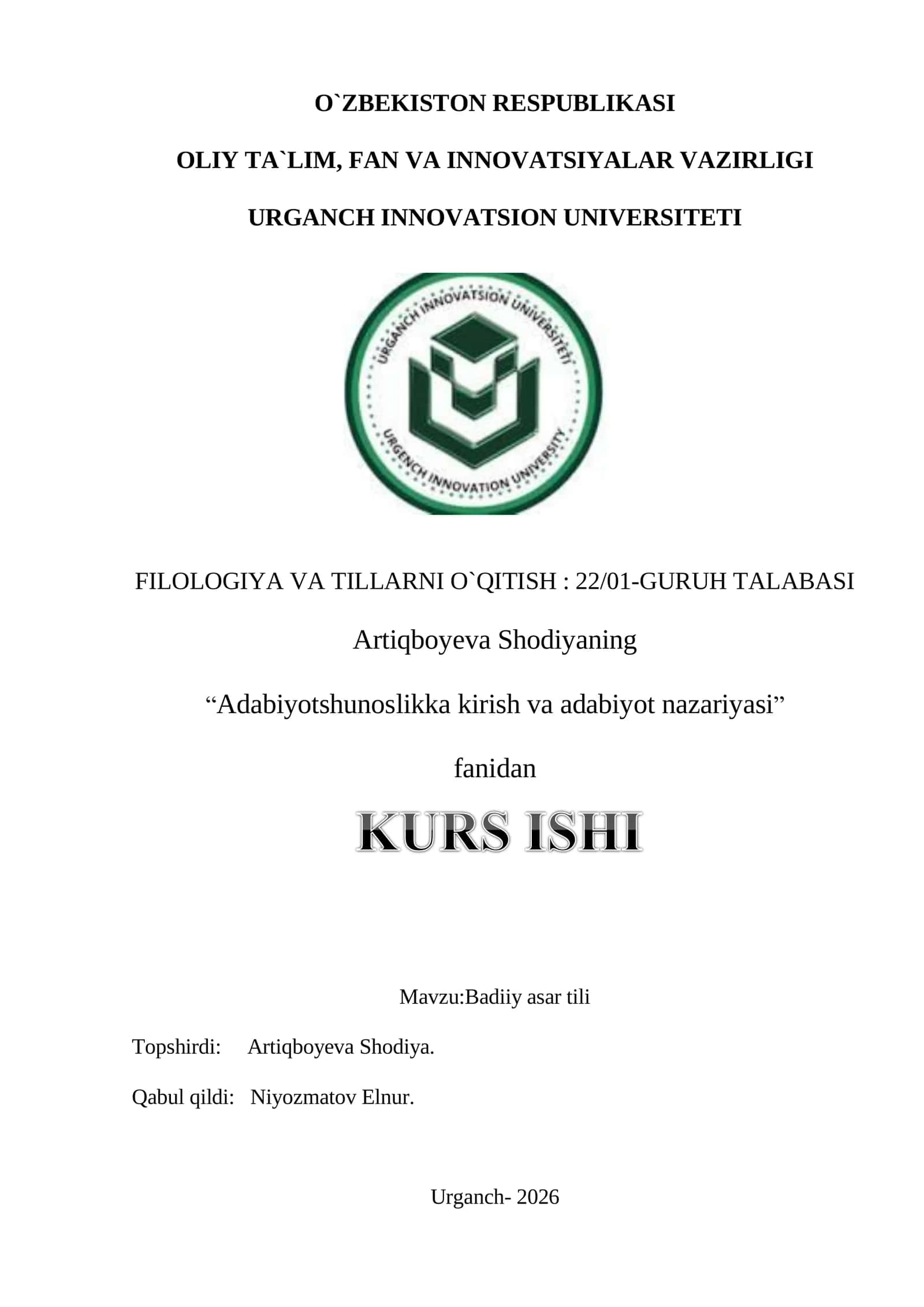 Badiiy asar tili 1