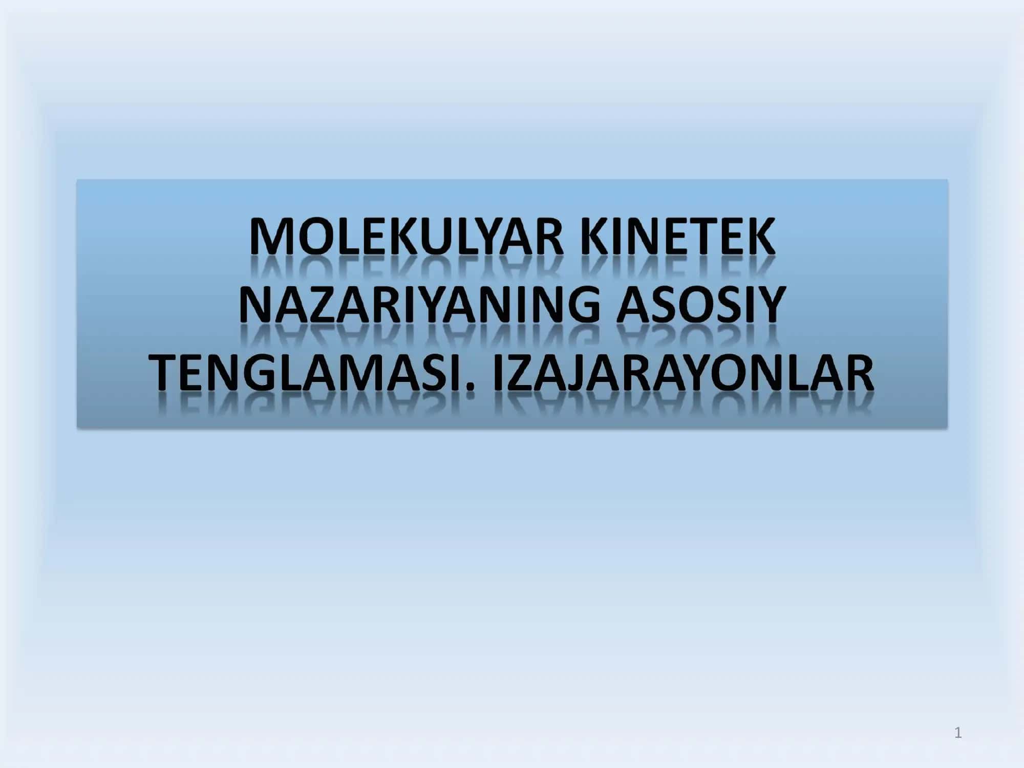 Termodinamik tizim 1