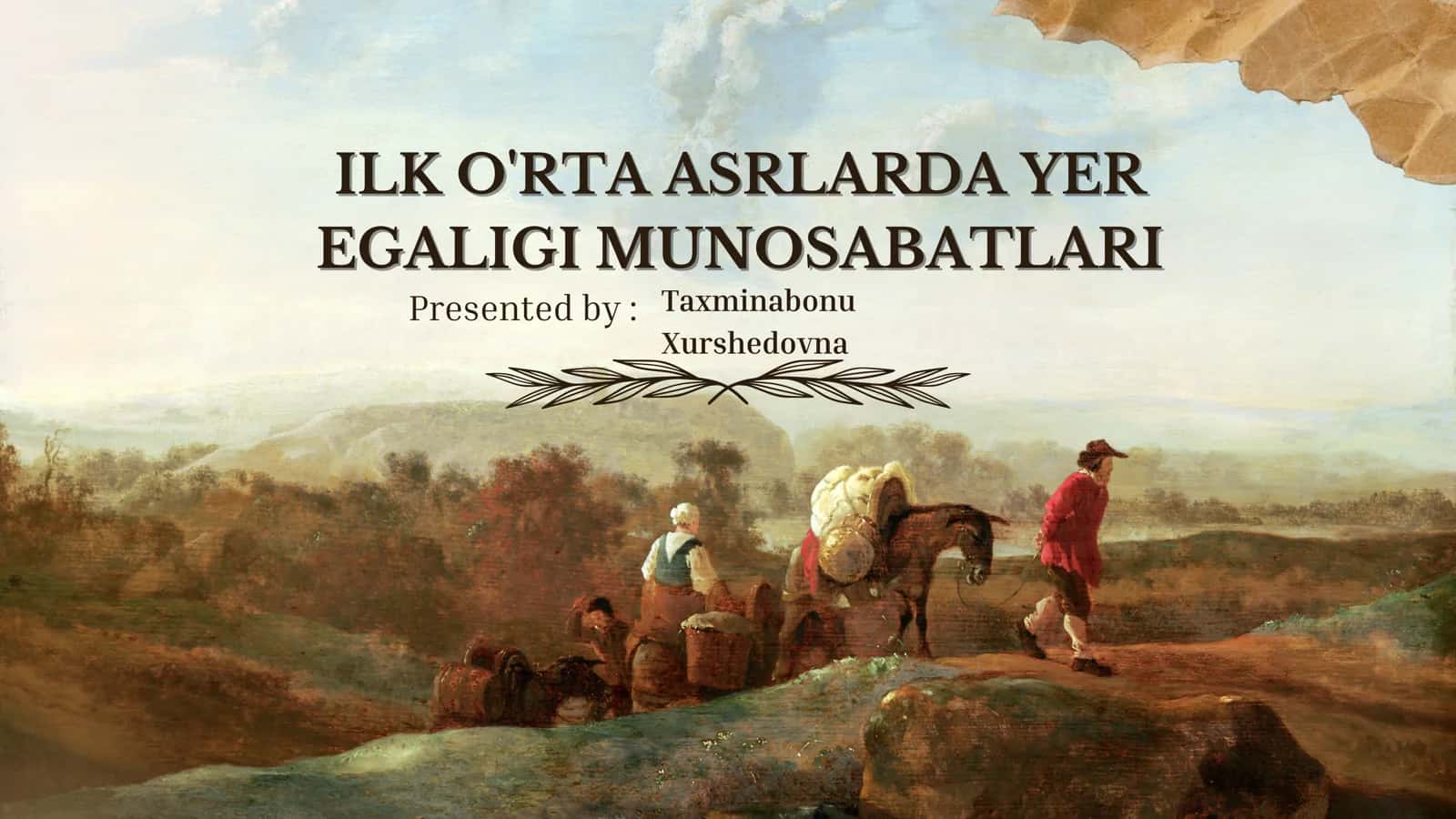 ILK O'RTA ASRLARDA YER EGALIGI MUNOSABATLARI 1
