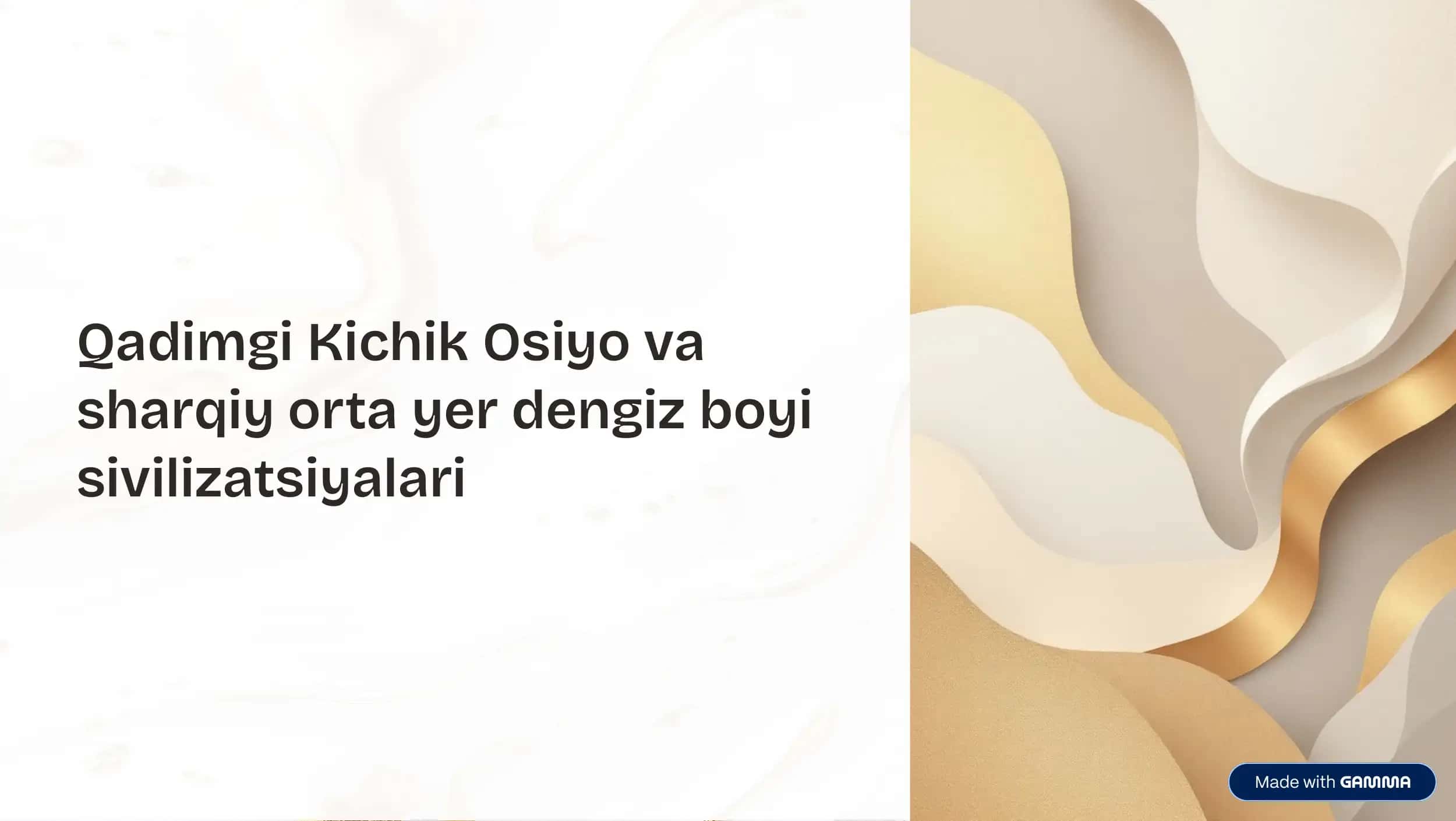 Sharqiy Orta yer dengiz boyi sivilizatsiyalari 1