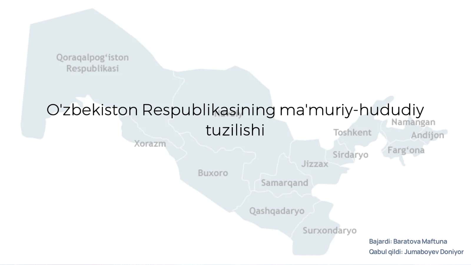 O'zbekiston Respublikasining ma'muriy-hududiy tuzilishi 1