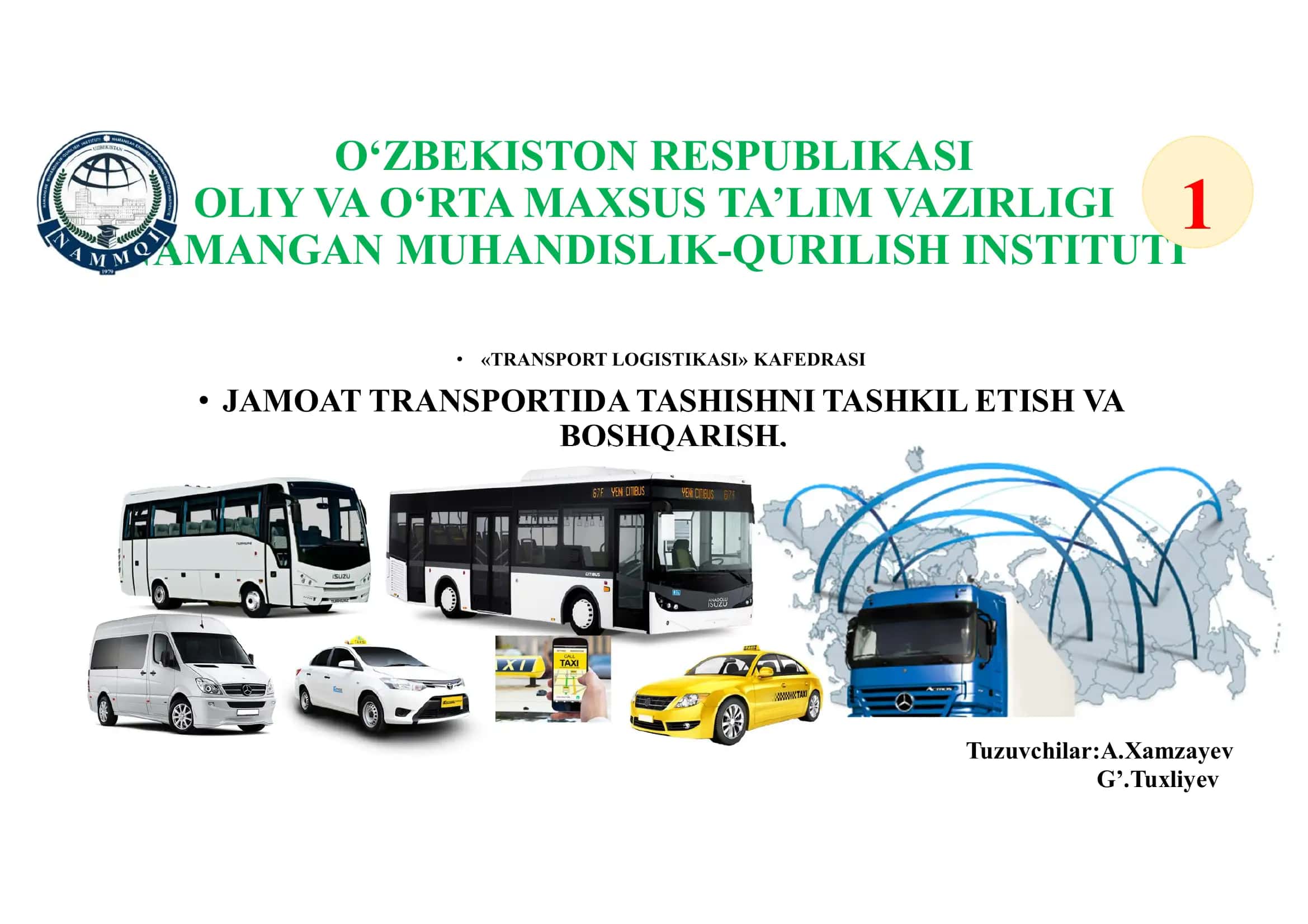 Yo‘lovchilarni tashish jamoat transporti tahlili 1